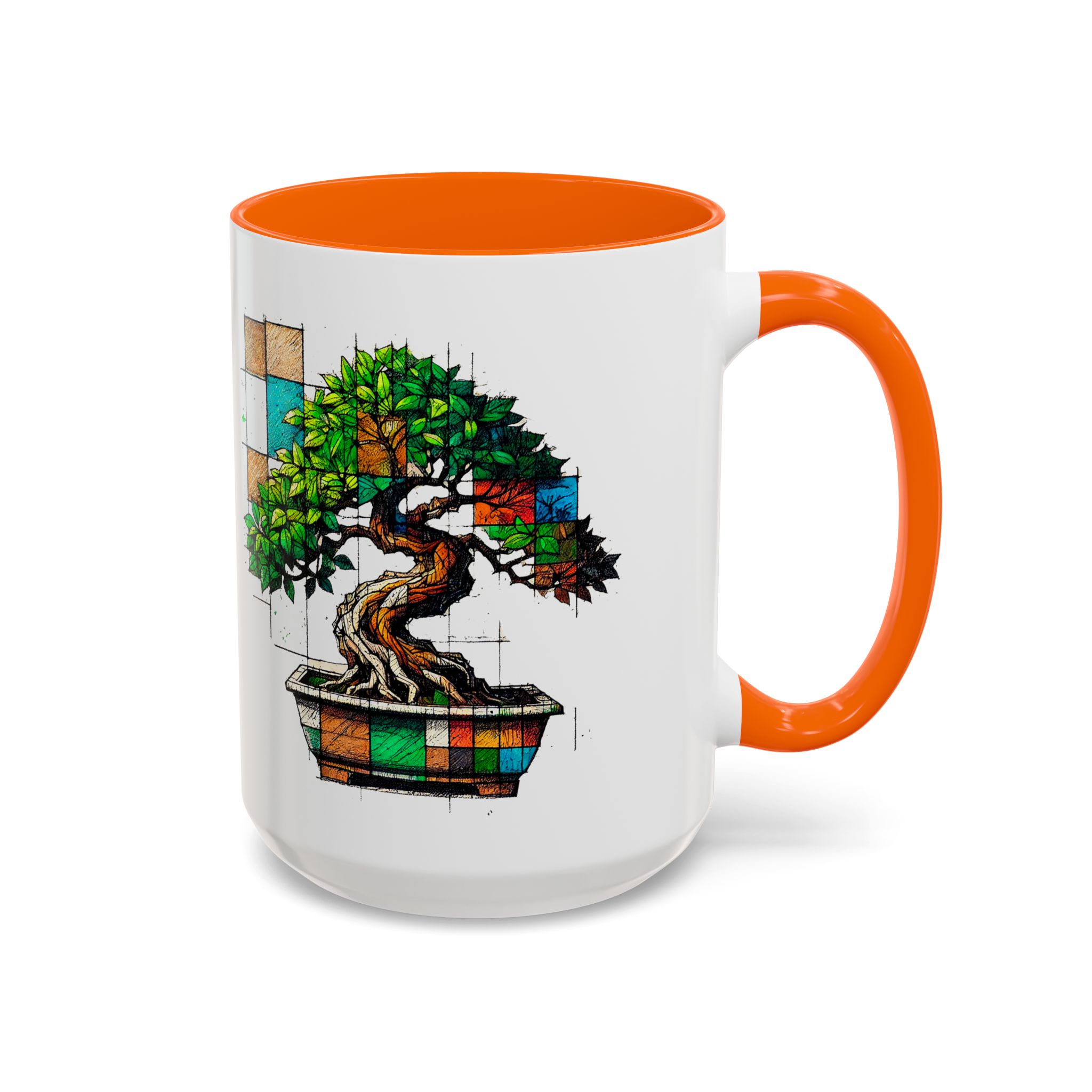 Bonsai mug zen nature style with original graphic pattern and cozy touch - Imagen 53