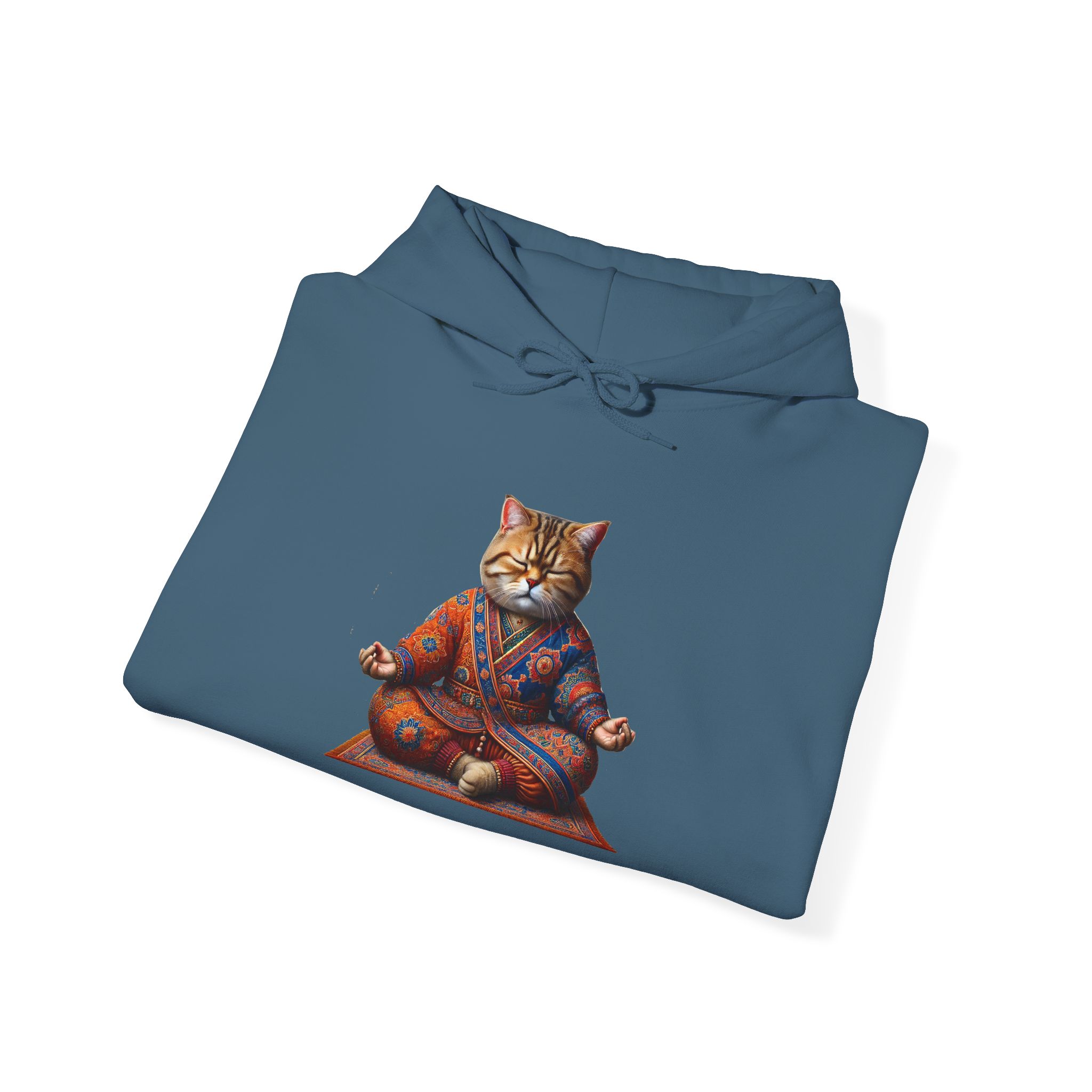 Cat Meditation Hoodie – Boho Cat Hoodie – Kitty Yoga Hoodie spiritual print - Image 23
