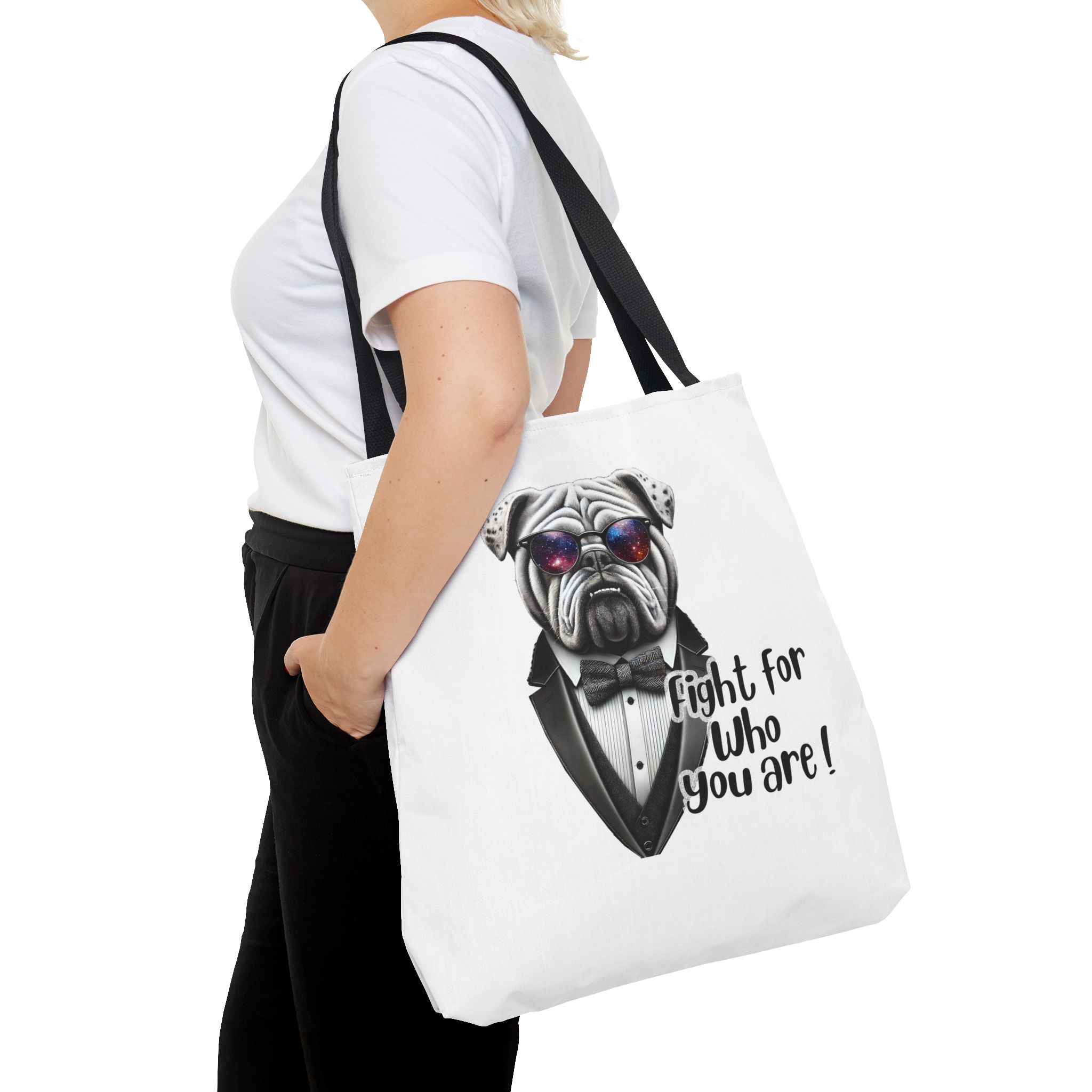 Canvas tote bag Vintage bag Motivational cute tote bag Bull dog design funny tote bag for self confidence shoulder bag – Image 6