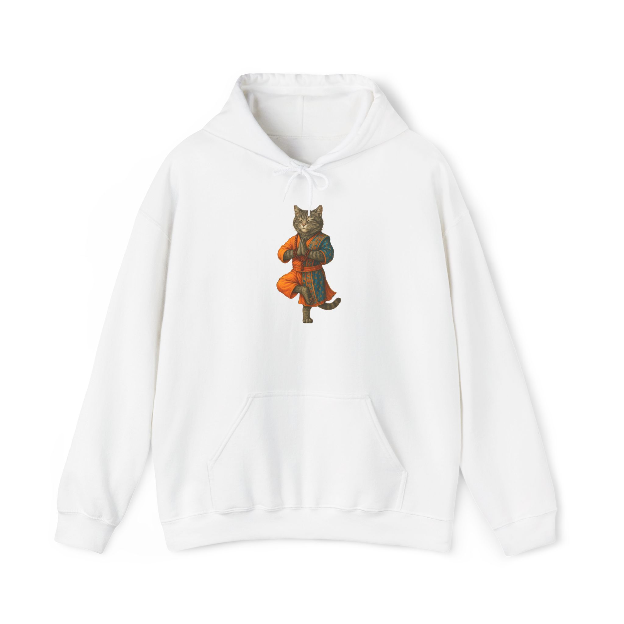 Cat Graphic sweater yoga pullover Kitten meditation vintage Hoodie mindfulness clothing funny Hoodie - Image 4
