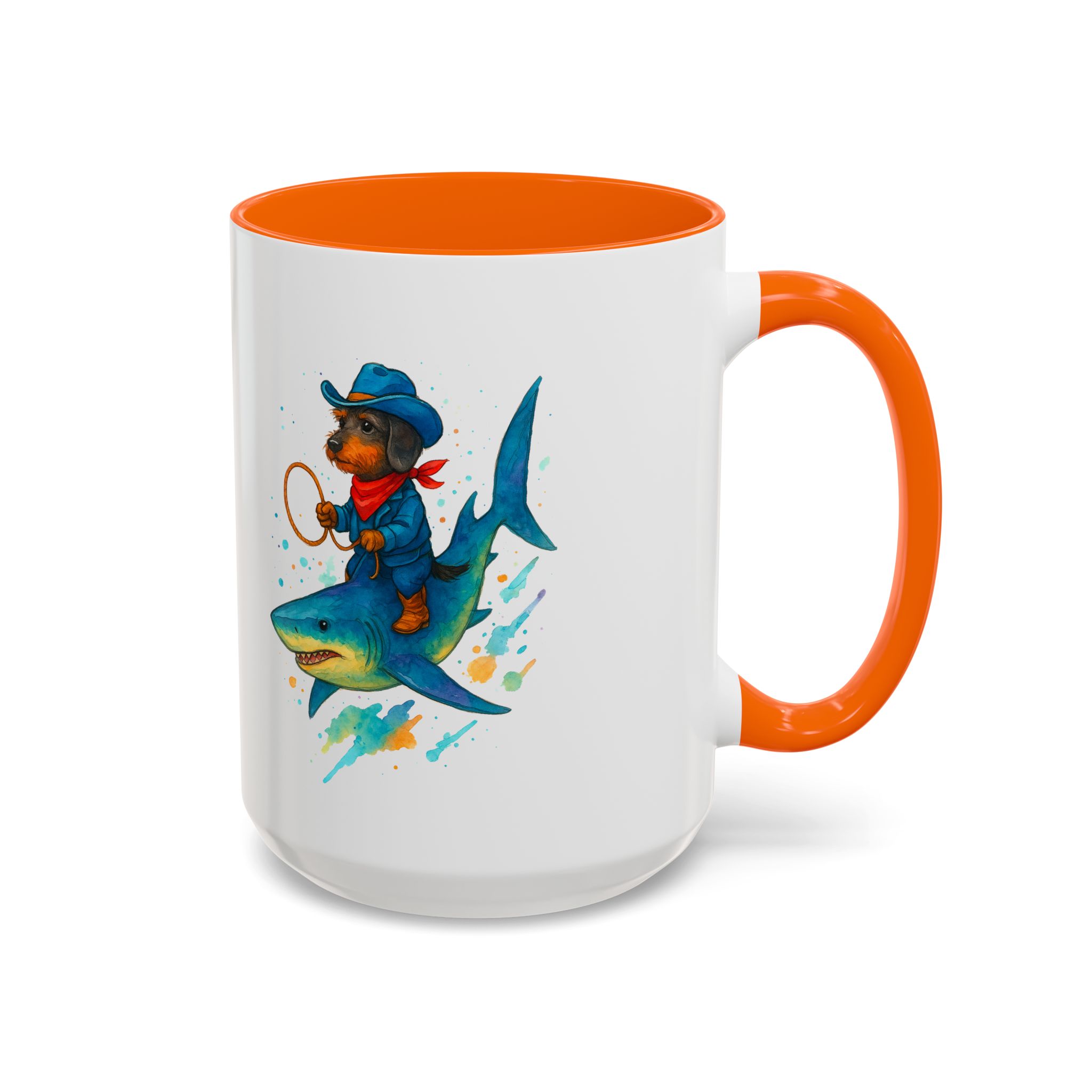 Funny Mug coffee lover Cowboy gift for him tea cup unique riding a shark mug office accessory shark design cowboy - Image 53
