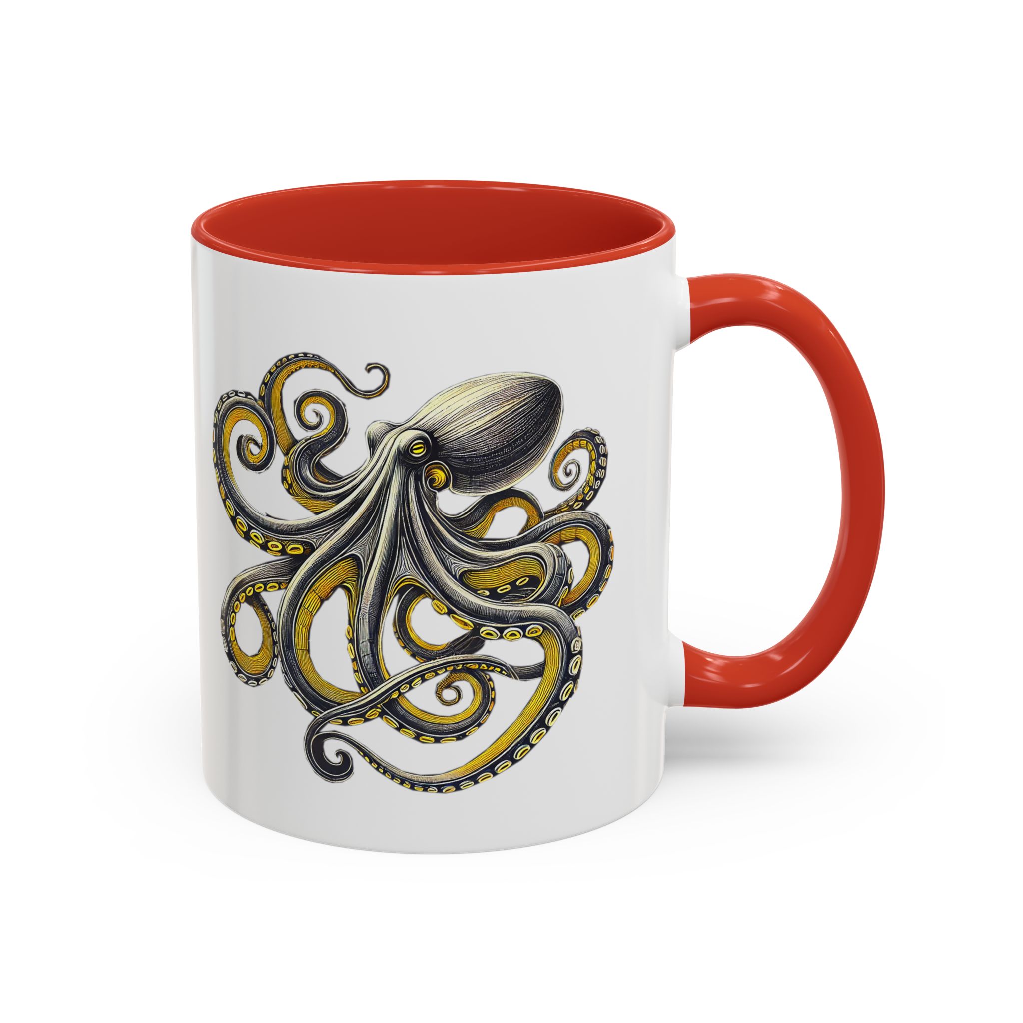 Coffee mug octopus calligraphy gift for her tea cup japan lover unique mug office accessory boho design – Image 13