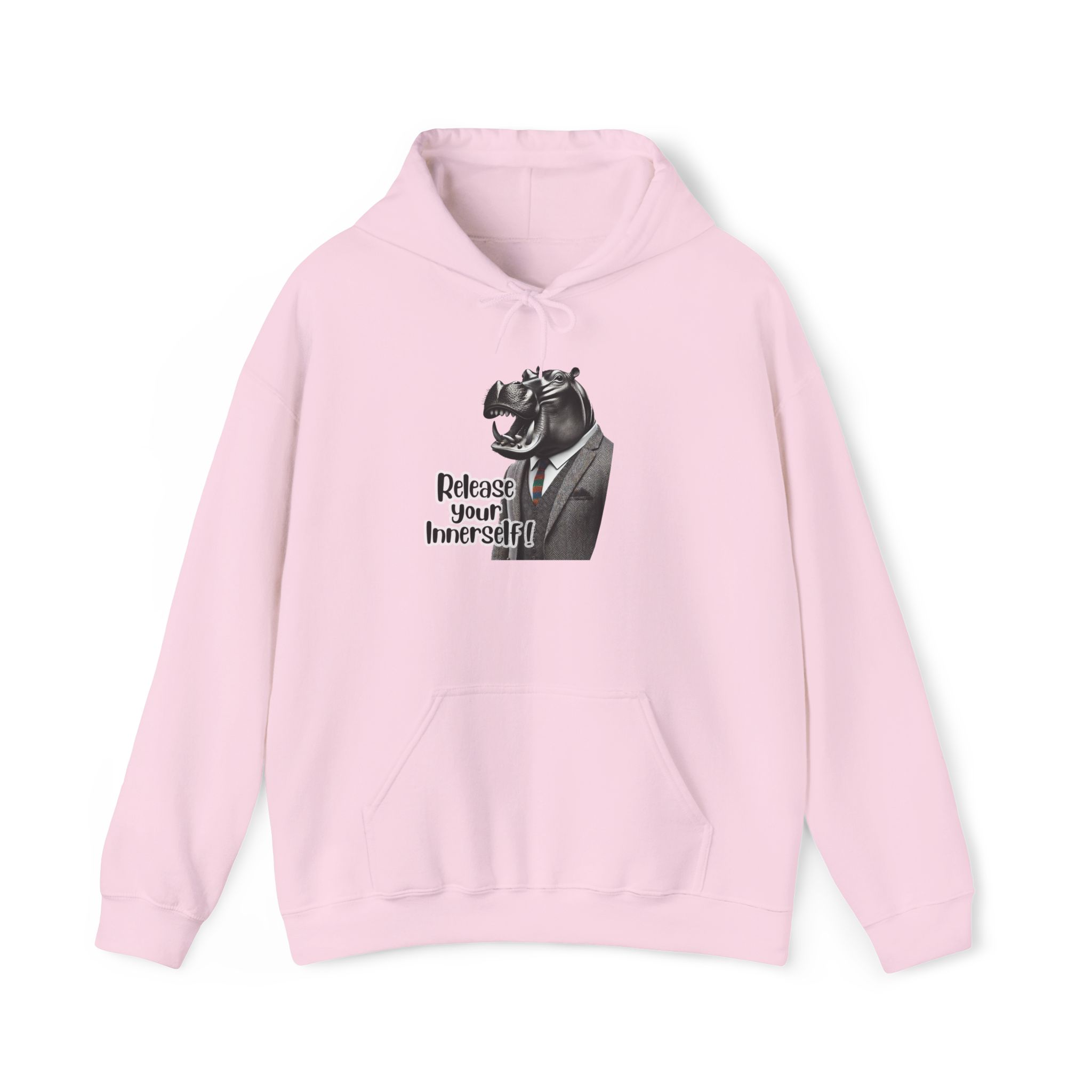Graphic sweater motivational vintage Hoodie hippopotamus design funny clothing for self confidence boost – Image 30