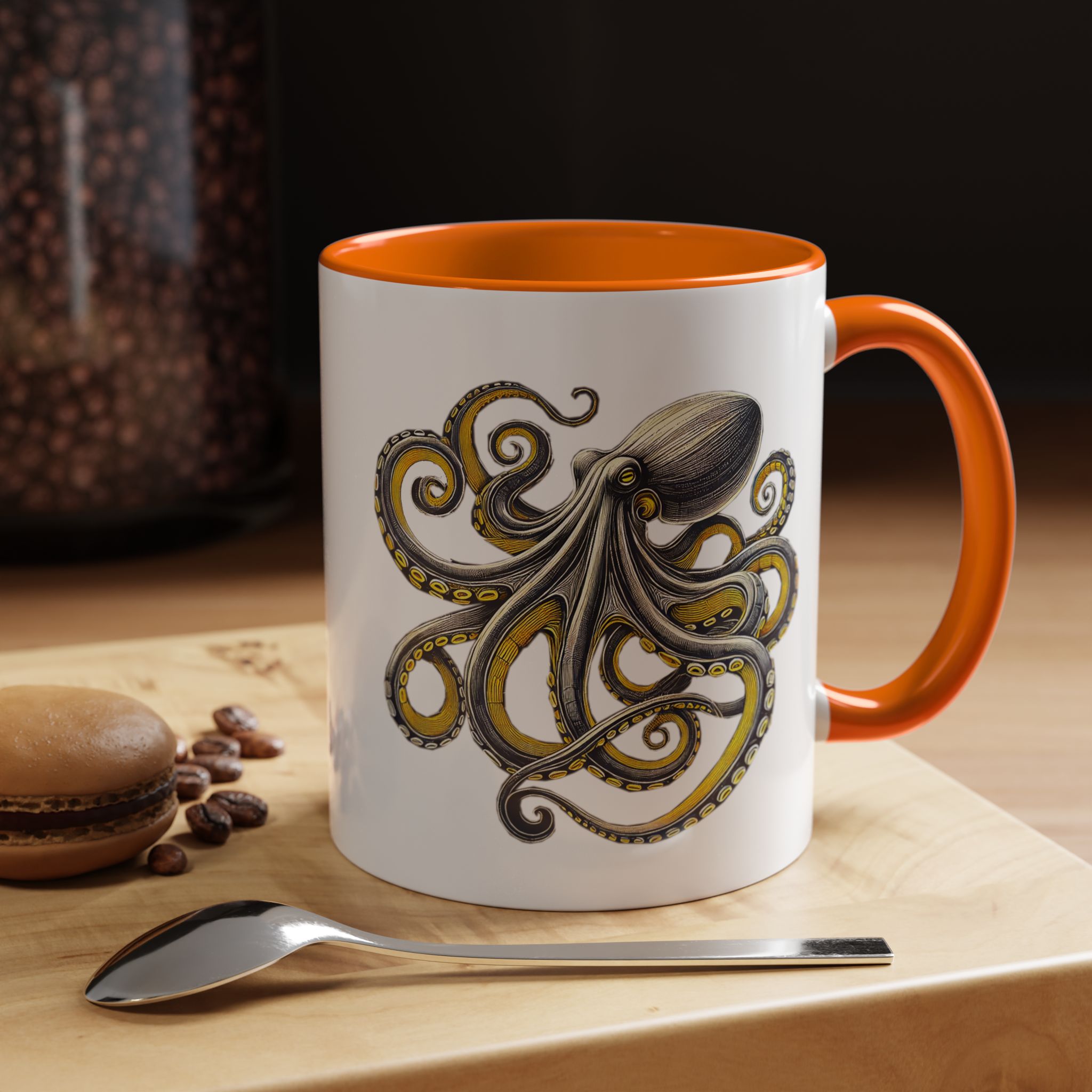 Coffee mug octopus calligraphy gift for her tea cup japan lover unique mug office accessory boho design – Image 43