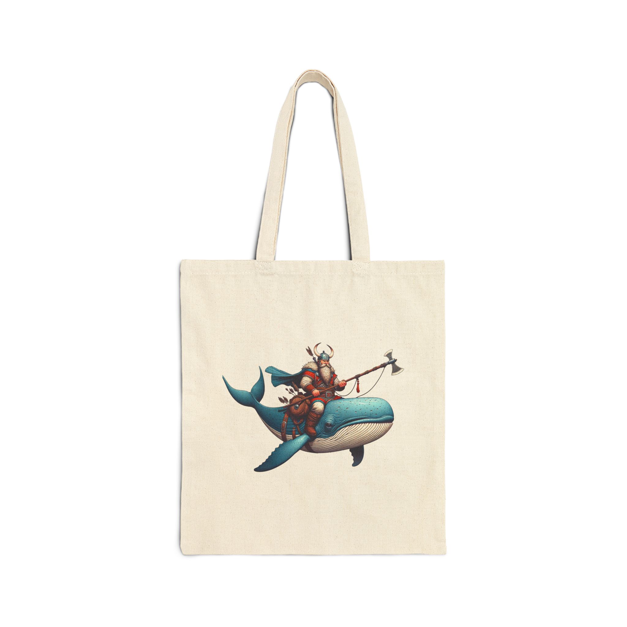Viking tote bag boho mythology cute tote bag whale shoulder bag vintage retro canvas tote bag gift cool purse