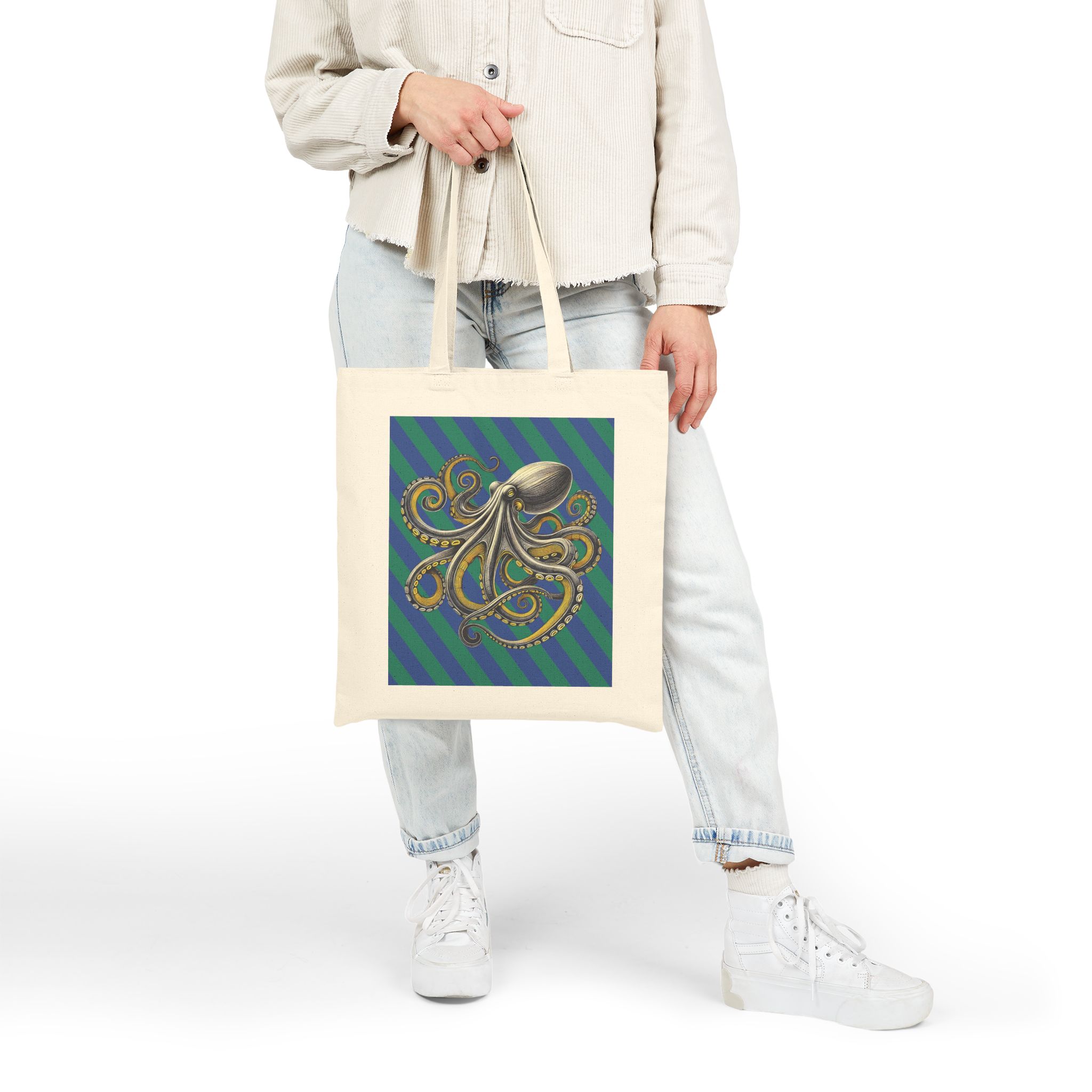boho canvas tote bag octopus calligraphy handbag japanese clothing gift cool shoulder bag vintage apparel comfy - Image 4