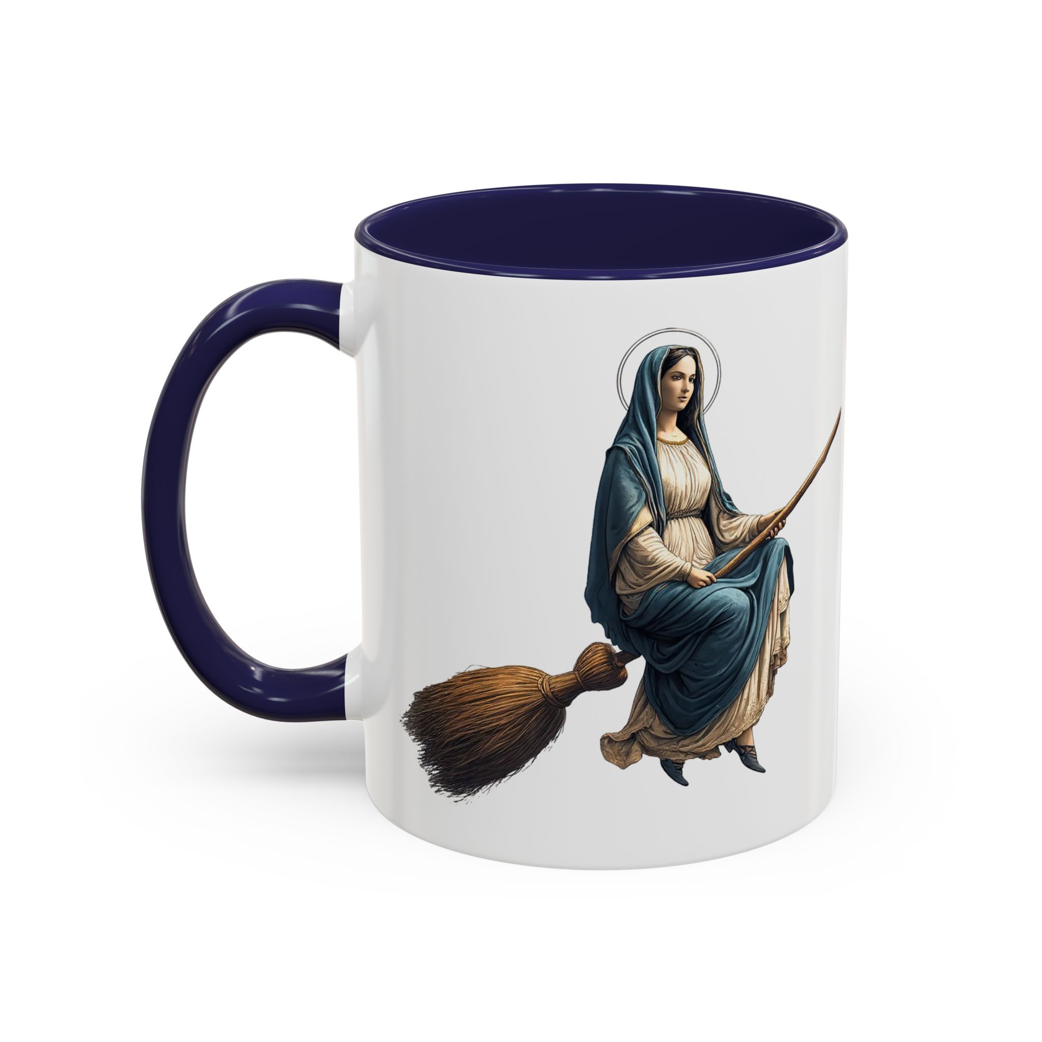 Funny Mug coffee lover gift for her Virgin Mary witch broom Sarcastic mug office accessory tea cup religious design unique - Image 10