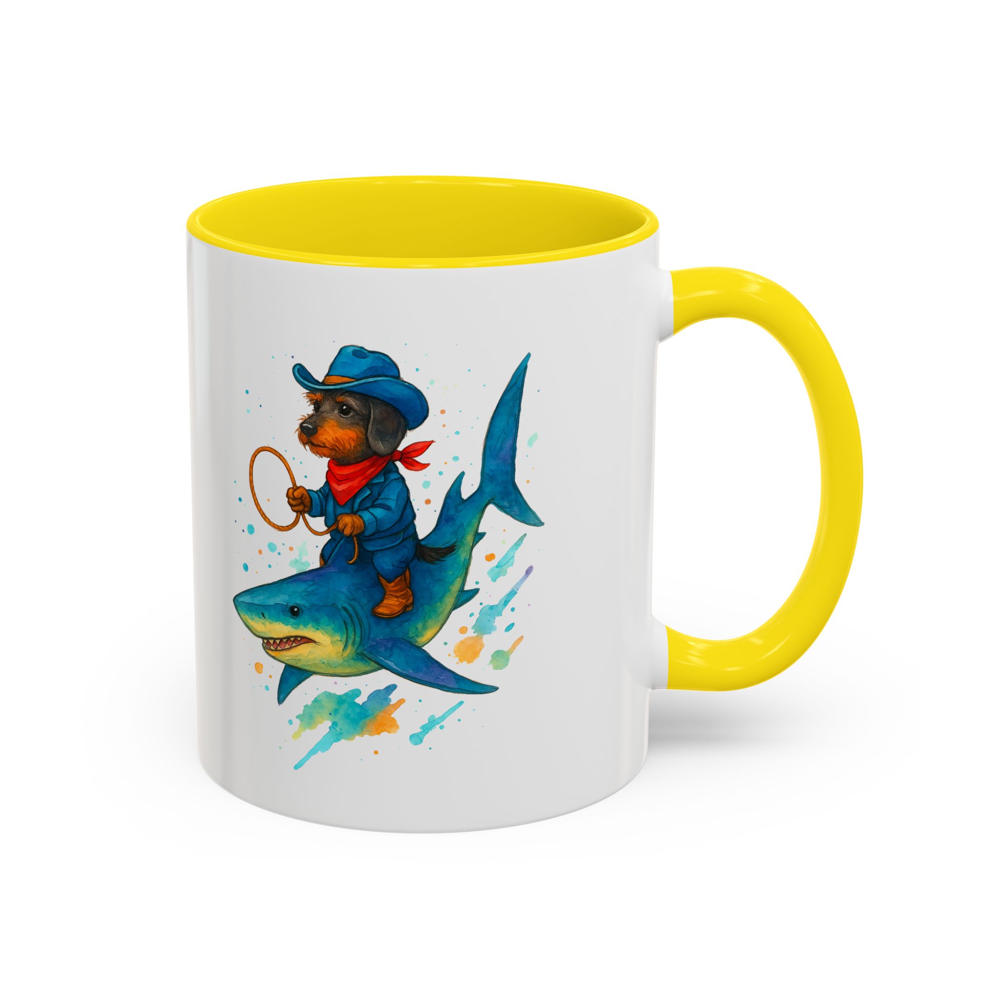 Funny Mug coffee lover Cowboy gift for him tea cup unique riding a shark mug office accessory shark design cowboy - Image 49