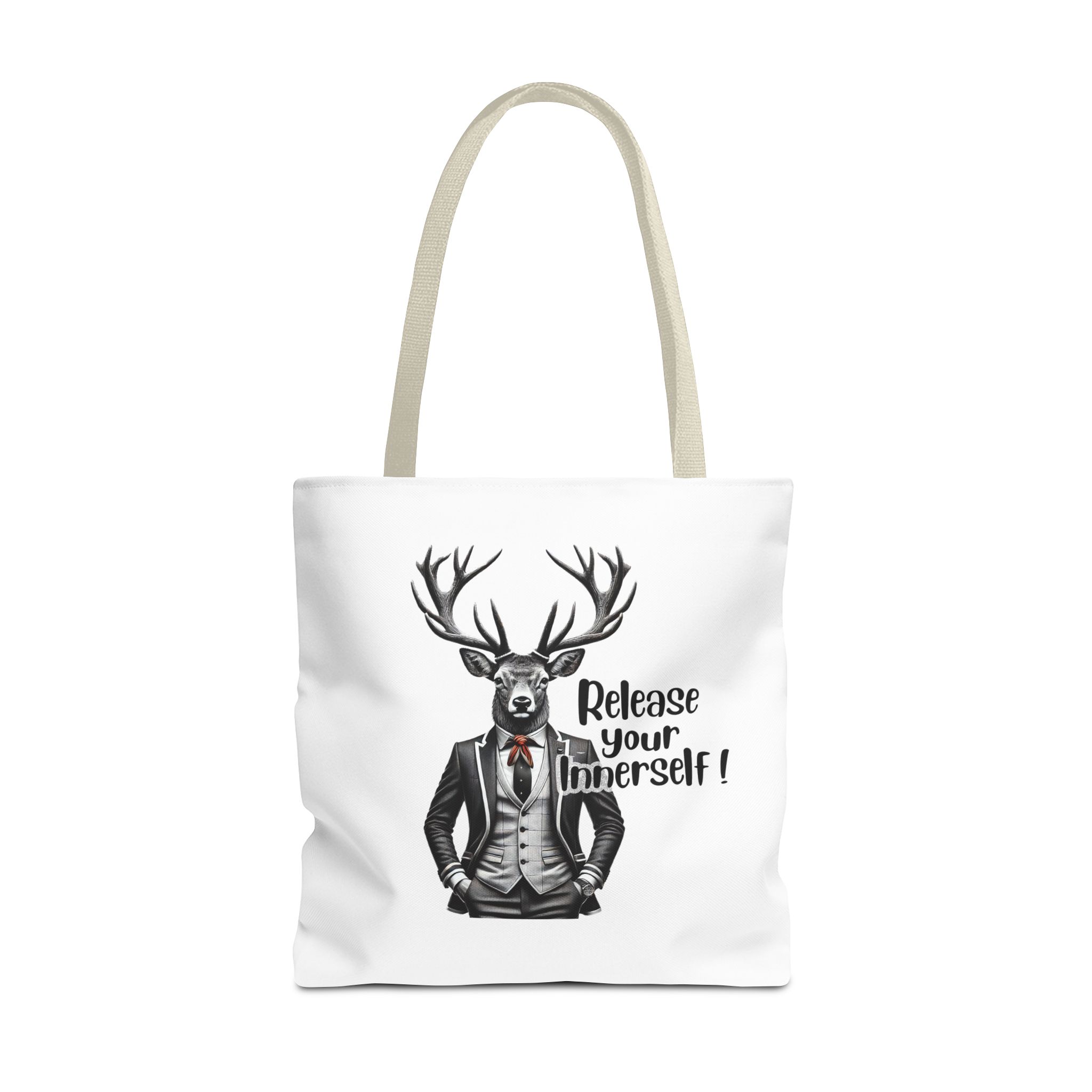 Canvas tote bag Motivational funny tote bag cool vintage bag deer design cute tote bag for self confidence shoulder bag – Image 23