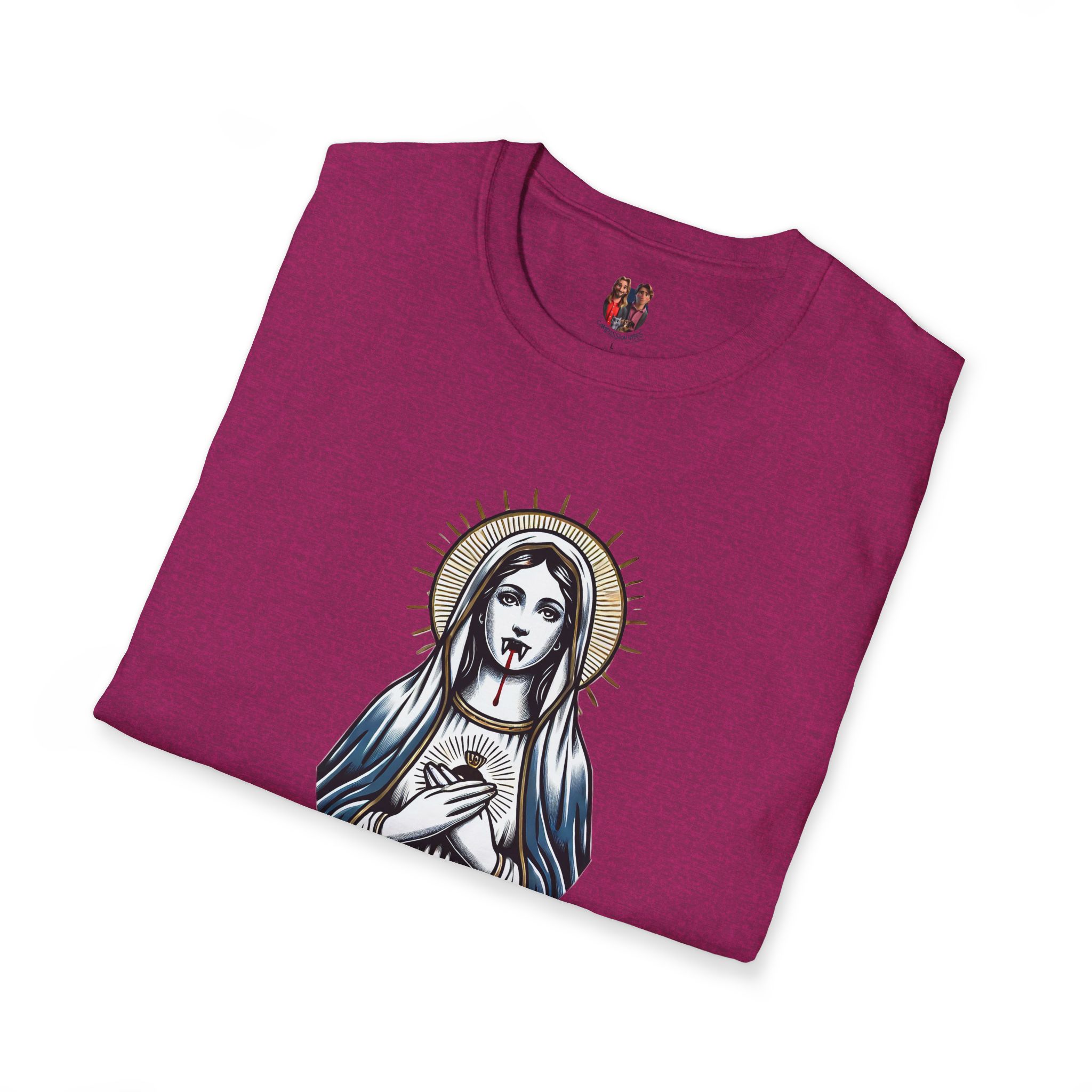 Ironic Tshirt vampire graphic tee virgin mary sarcastic clothing gift satirical print cool apparel comfy outfit comfort colors shirt - Image 15