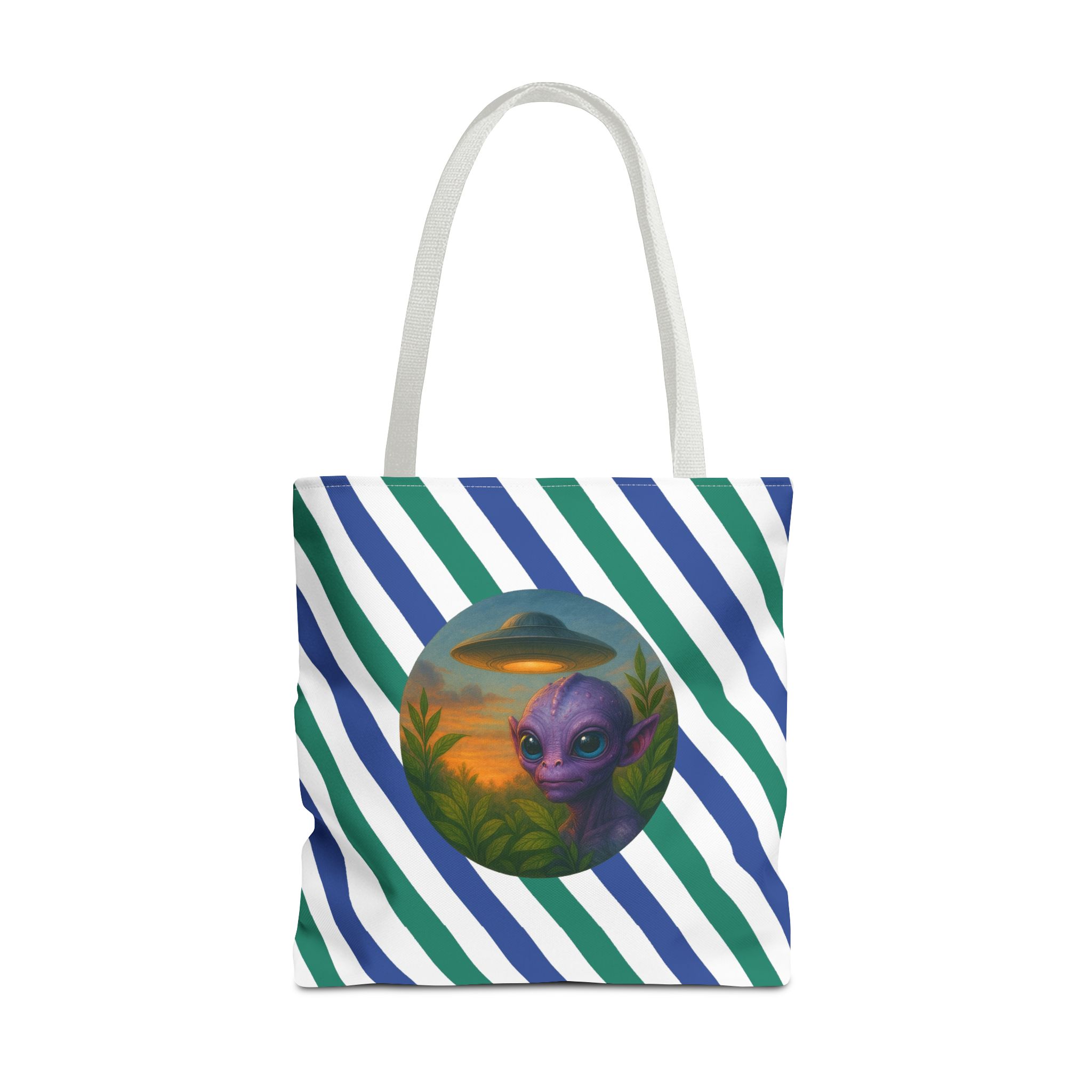 Alien shopping tote bag alien extraterrestrial whale fantasy funny retro cosmic vintage tote - Image 17