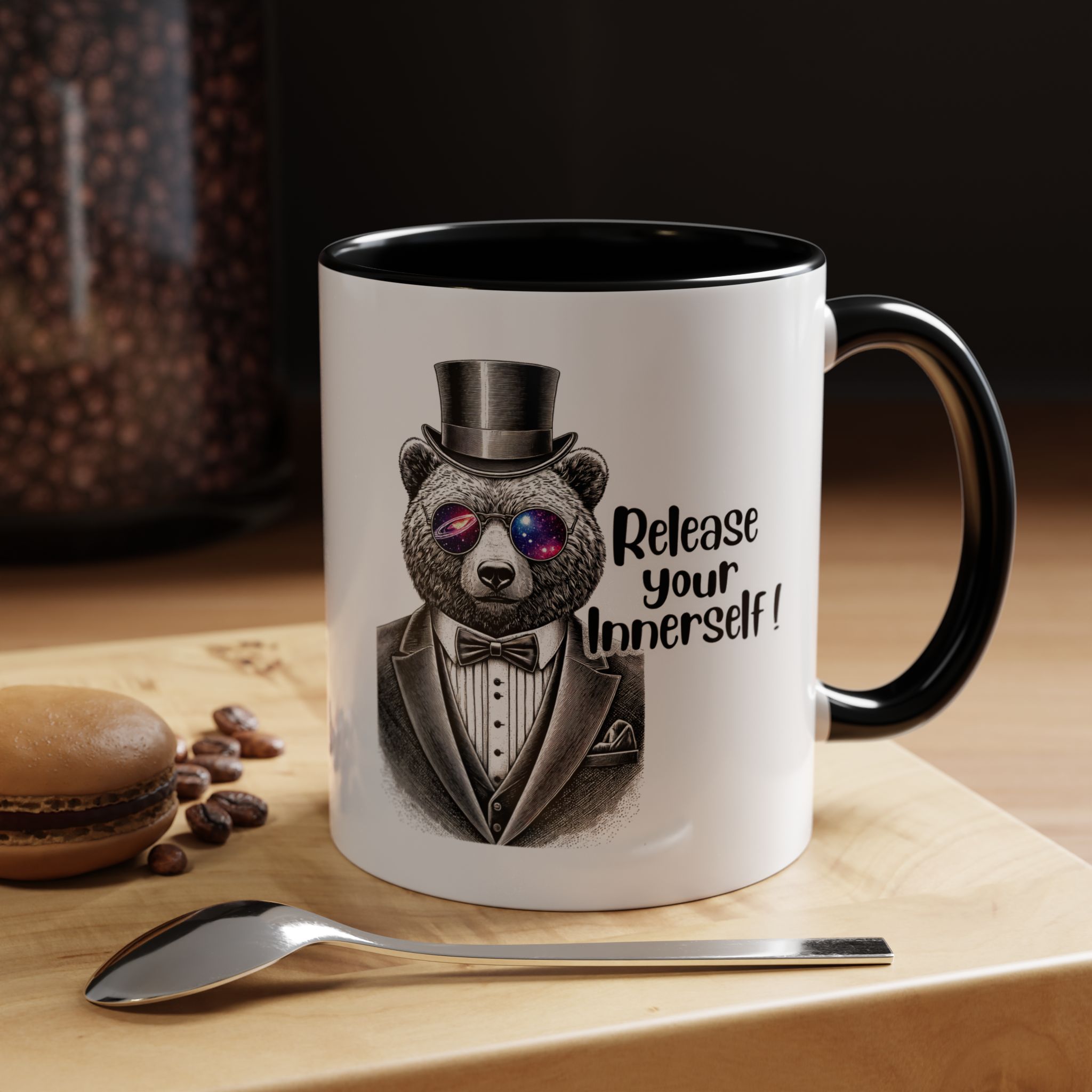 Funny mug boho motivational gift for her cute cup tea lover cool funny mug office accessory self confidence design bear - Image 3