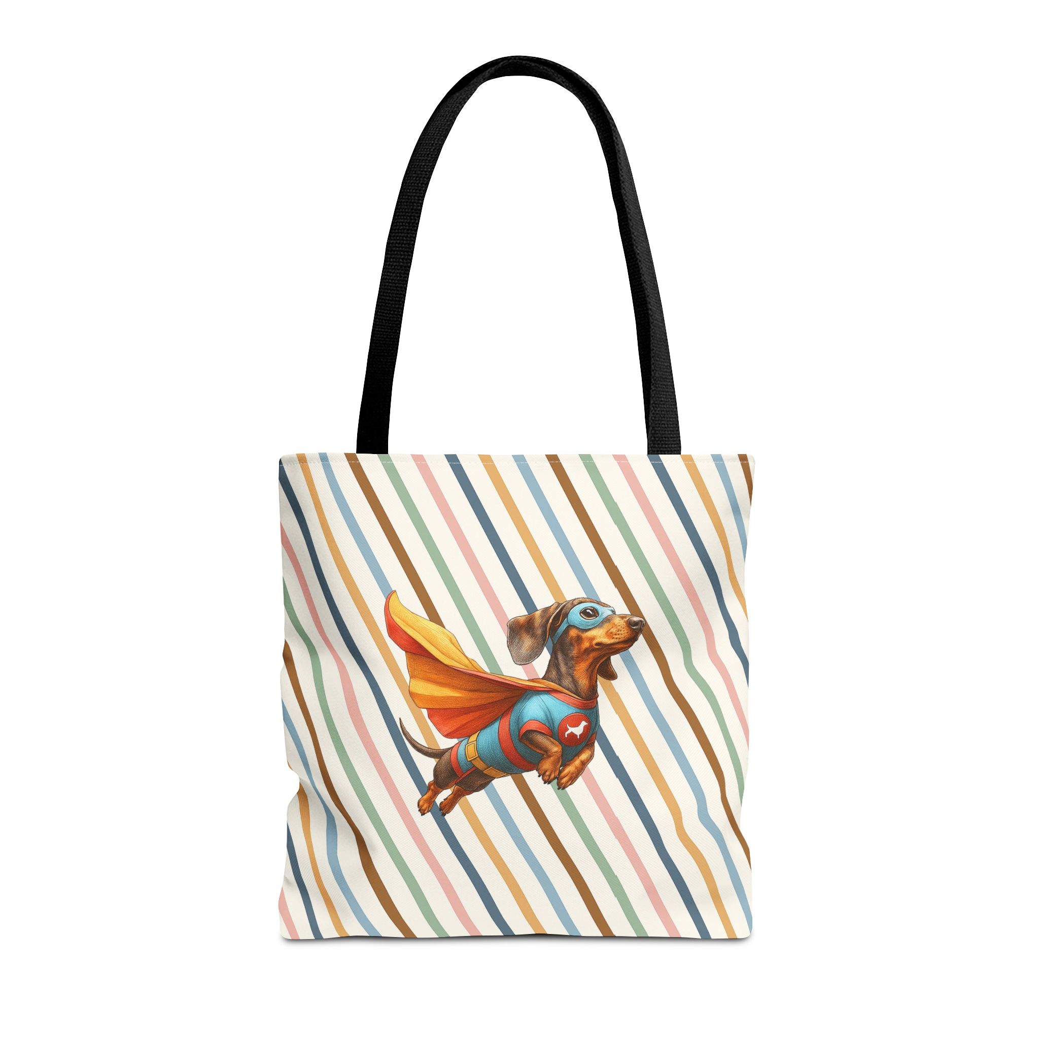 Funny canva tote bag Superhero cute tote bag dachshund super hero shoulder bag fantasy gift dog purse - Image 3
