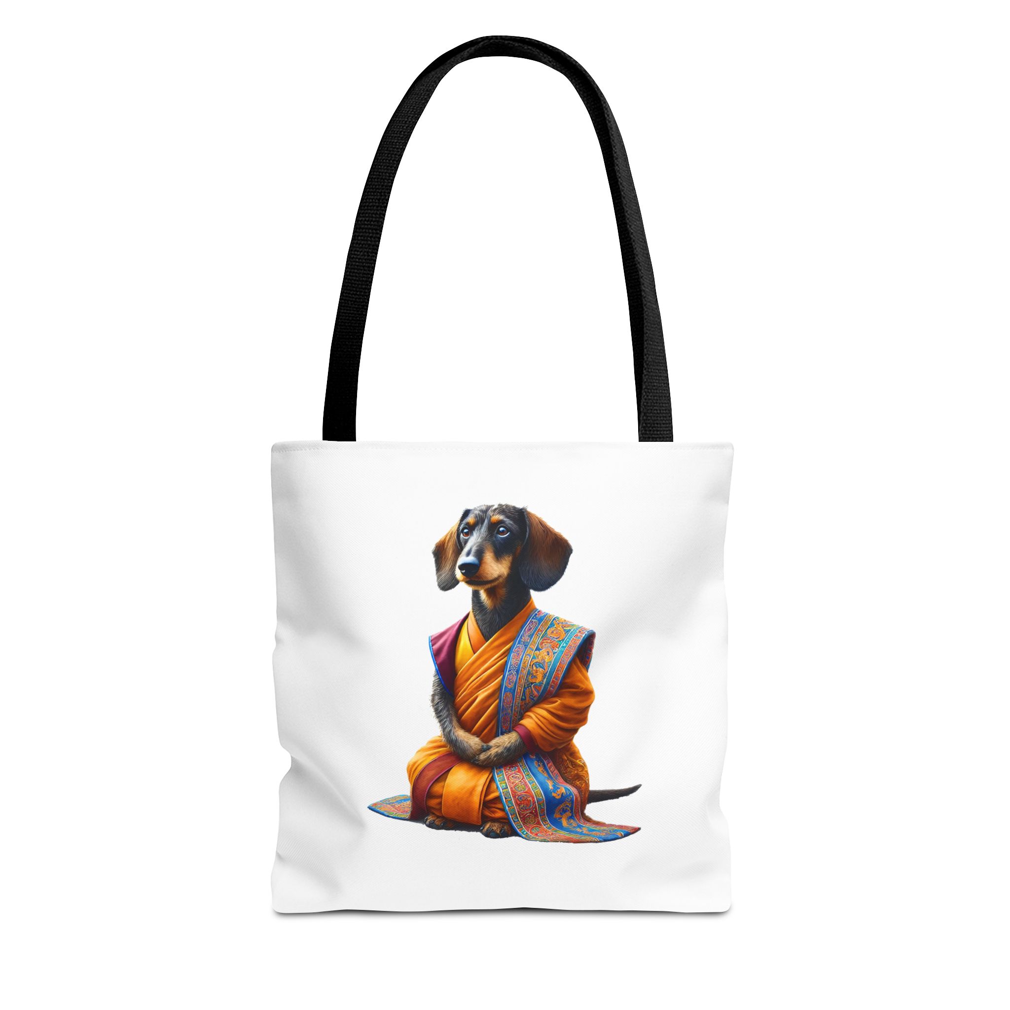 Meditation canvas tote bag Dog cute tote bag mindfulness design Dog funny gift colourful shoulder bag puppy purse