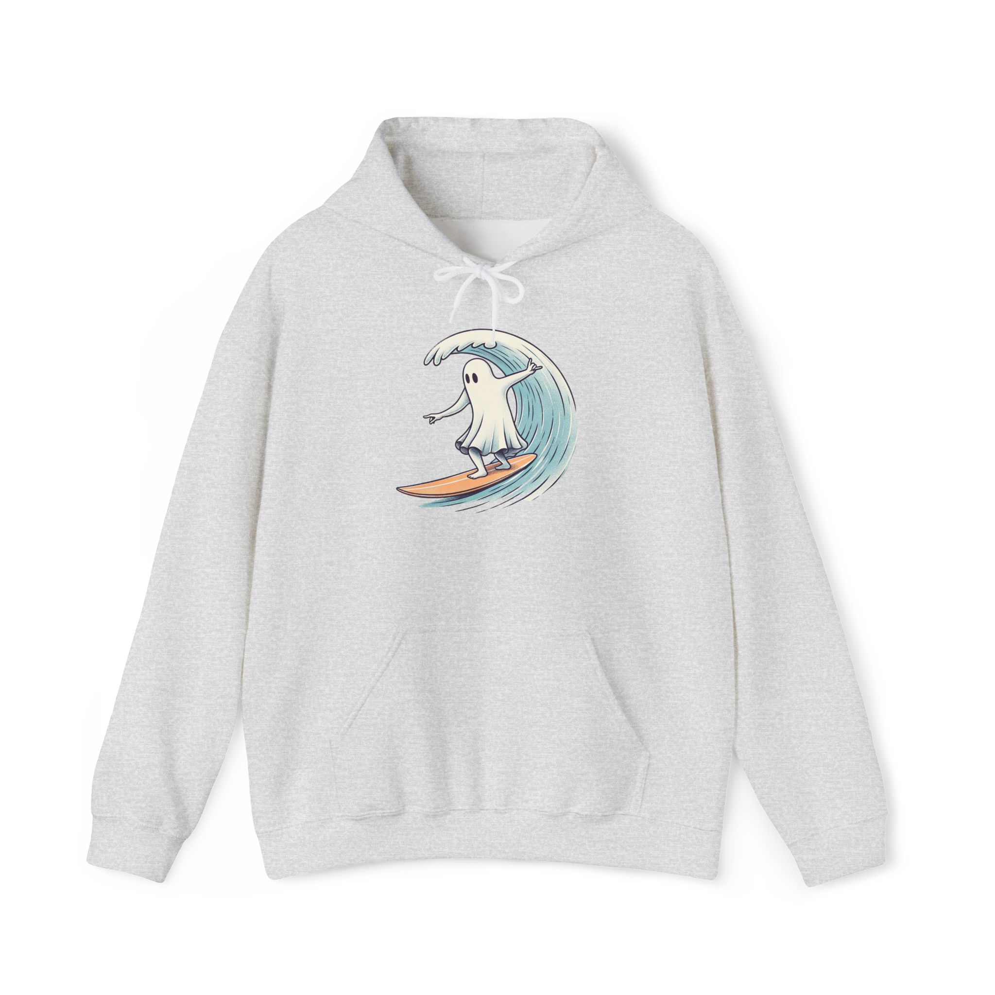 Surf Ghost Hoodie – Beach sweatshirt – Boho Ghost Hoodie surf print ghost - Image 6