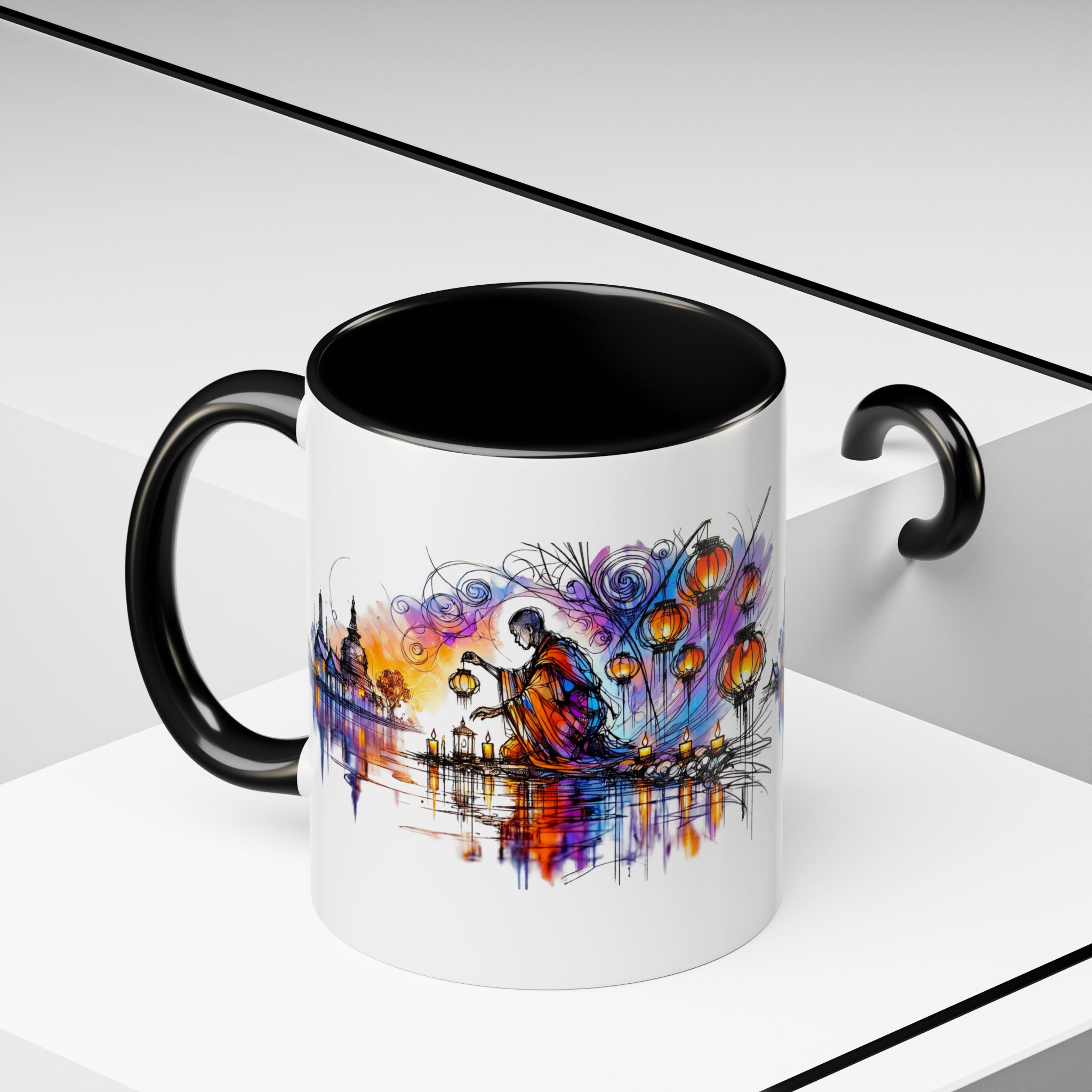 Office mug Buddha coffee Cup yoga tea Mug coffee meditation accessory mindfulnss cool gift for her – Image 4