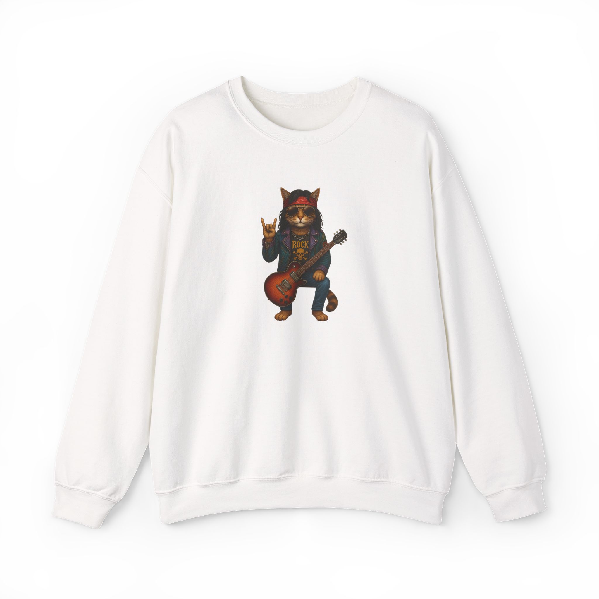 Cat Graphic sweater Rock vintage sweatshirt rockstar cat comfy clothing kitten vintage outfit pet lovers - Image 4