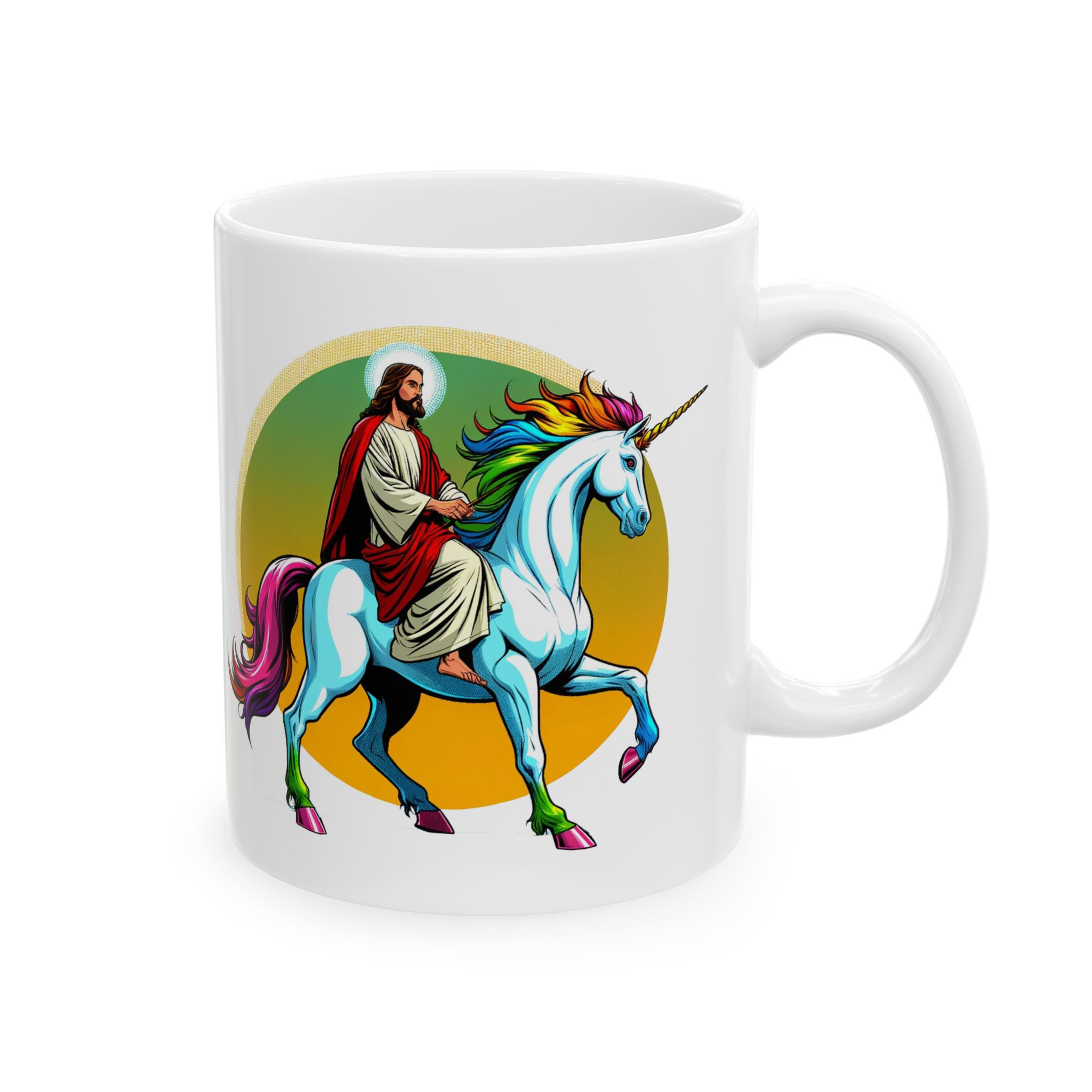 Coffee mug Jesus Unicorn funny cup tea accessory office mug boho gift for her religious joke unique cup sarcastic design fun