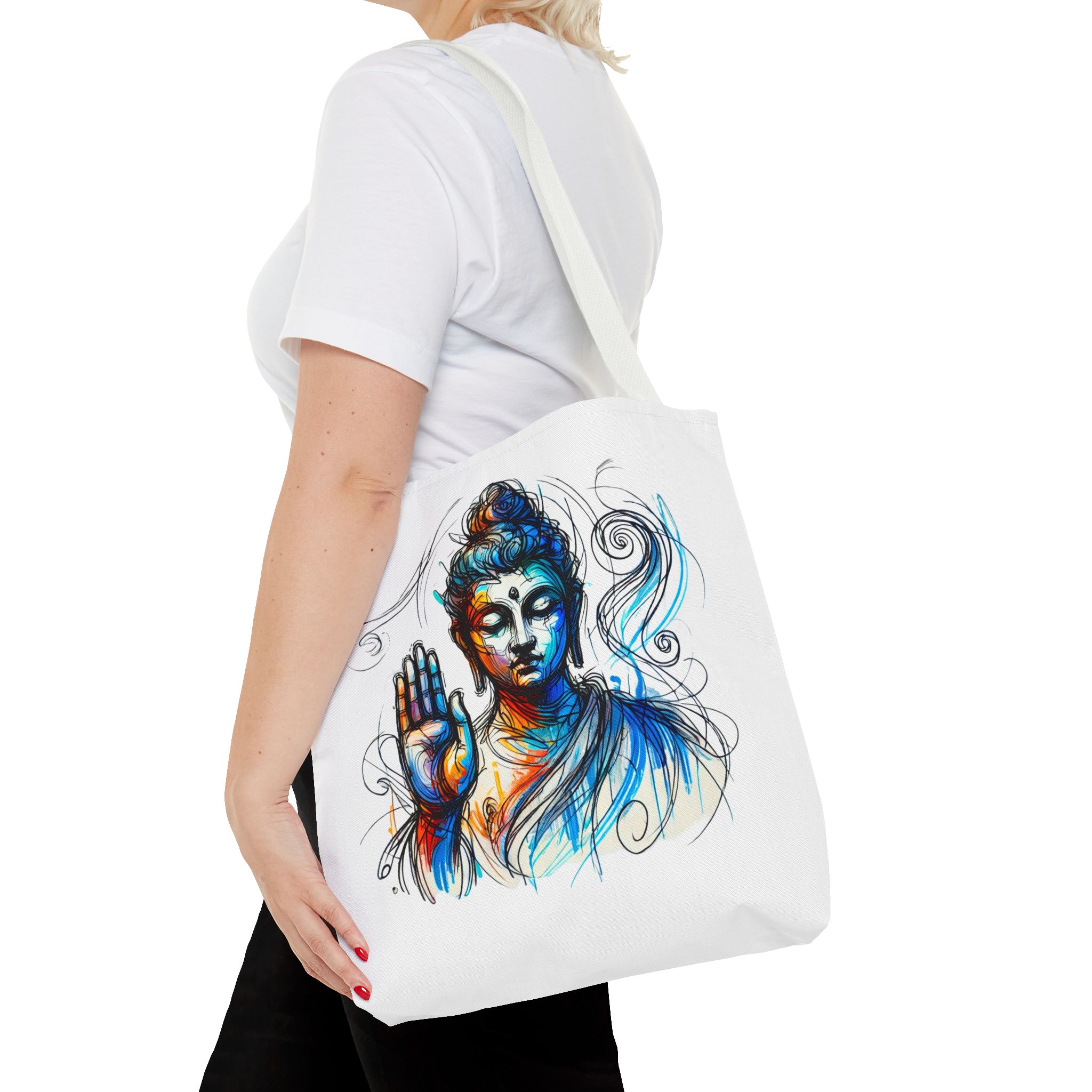 Canvas tote bag yoga bag vintage buddha shoulder bag Meditation handbag buddhism mindfulness - Image 16