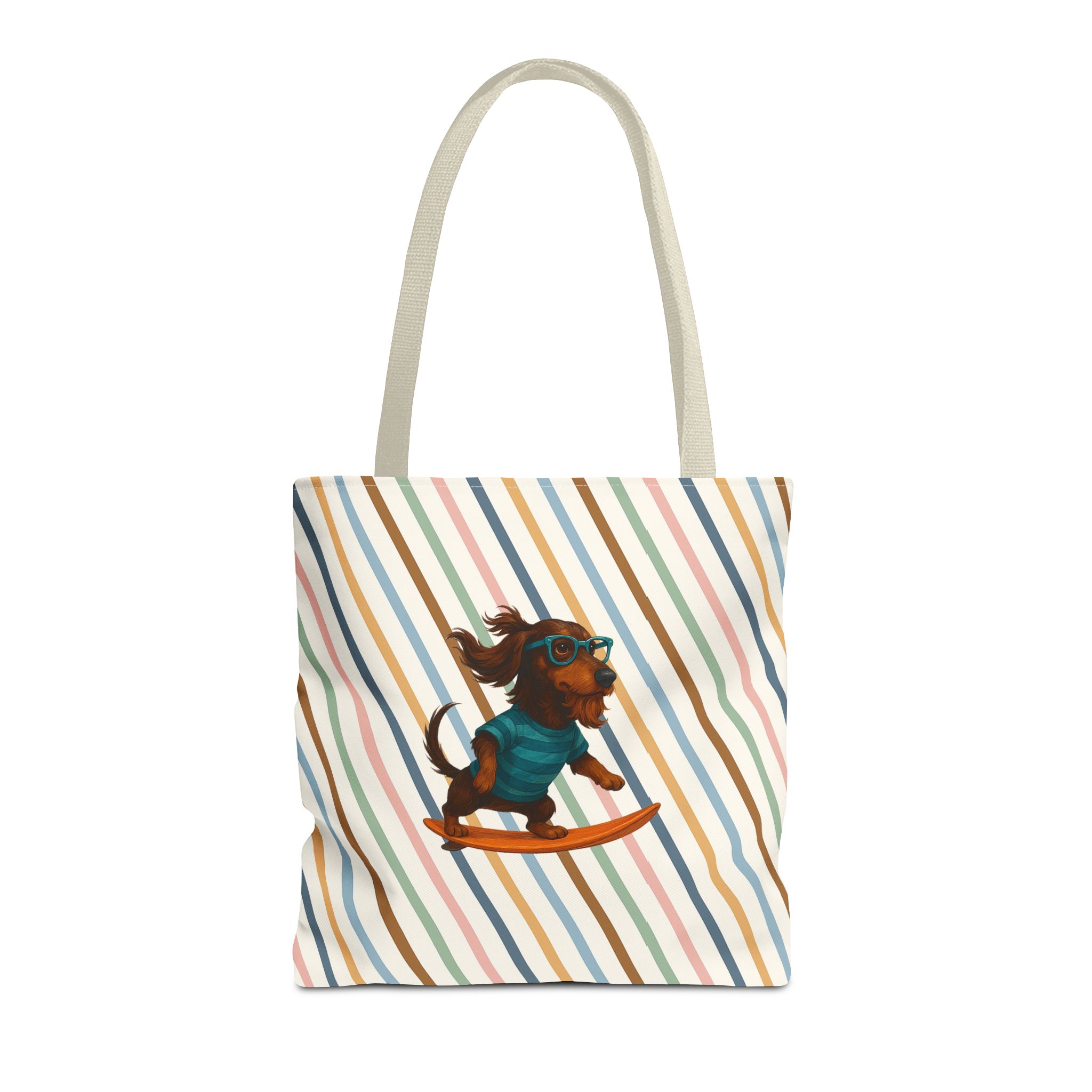 Cool canvas tote bag Dog Surfer tote bag dachshund lover gift shoulder bag surf handbag – Image 21