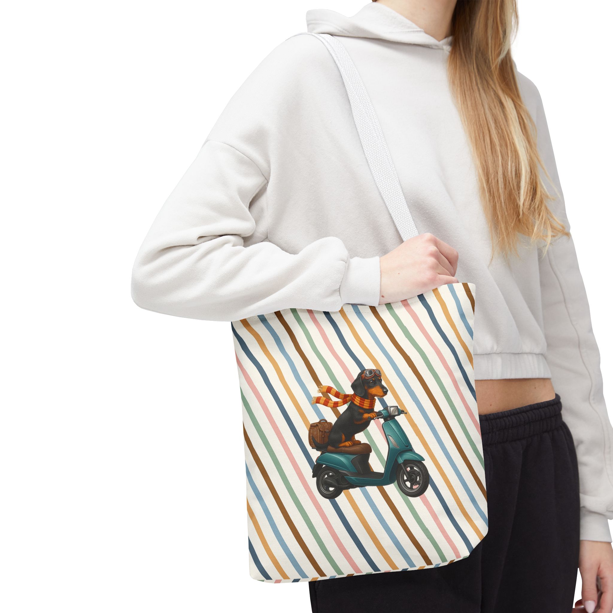 Dachshund canvas tote bag scooter funny shoulder bag dog cute tote bag cool gift for her pet lover purse puppy print cool handbag - Image 14