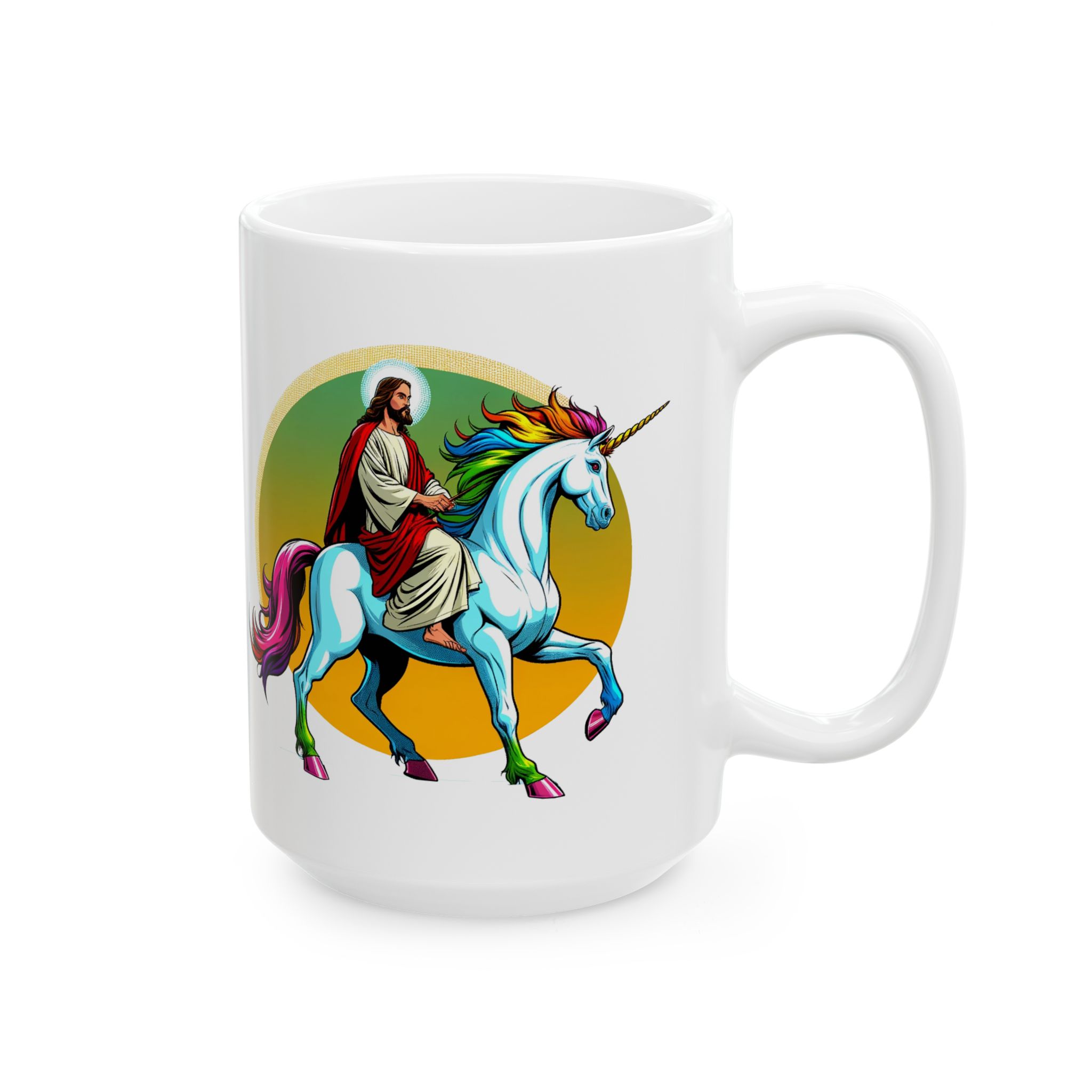 Coffee mug Jesus Unicorn funny cup tea accessory office mug boho gift for her religious joke unique cup sarcastic design fun – Image 4