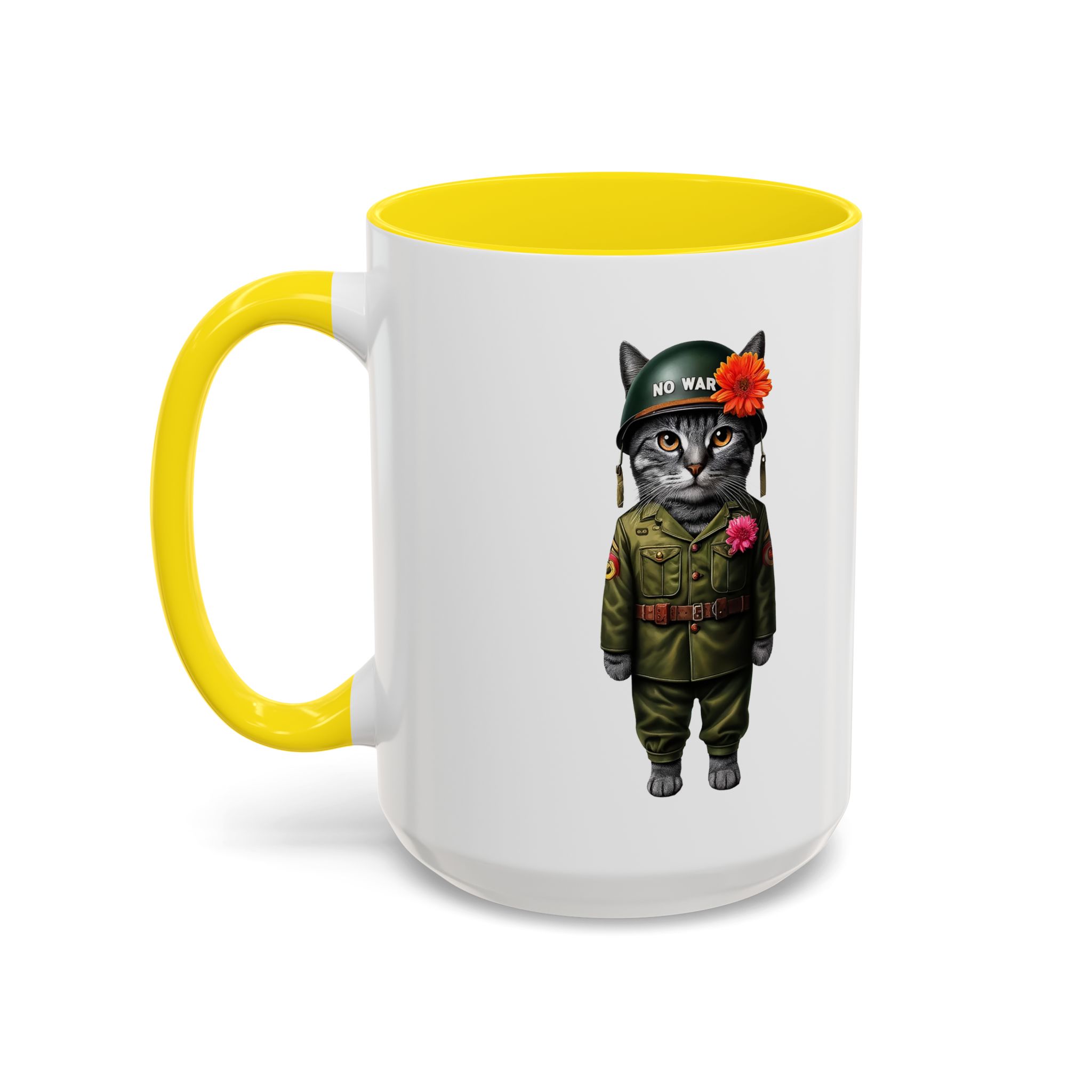 Coffee Mug Peace & Love funny cup tea cat lover office mug unique boho accessory pet gift for her kitten design - Image 62