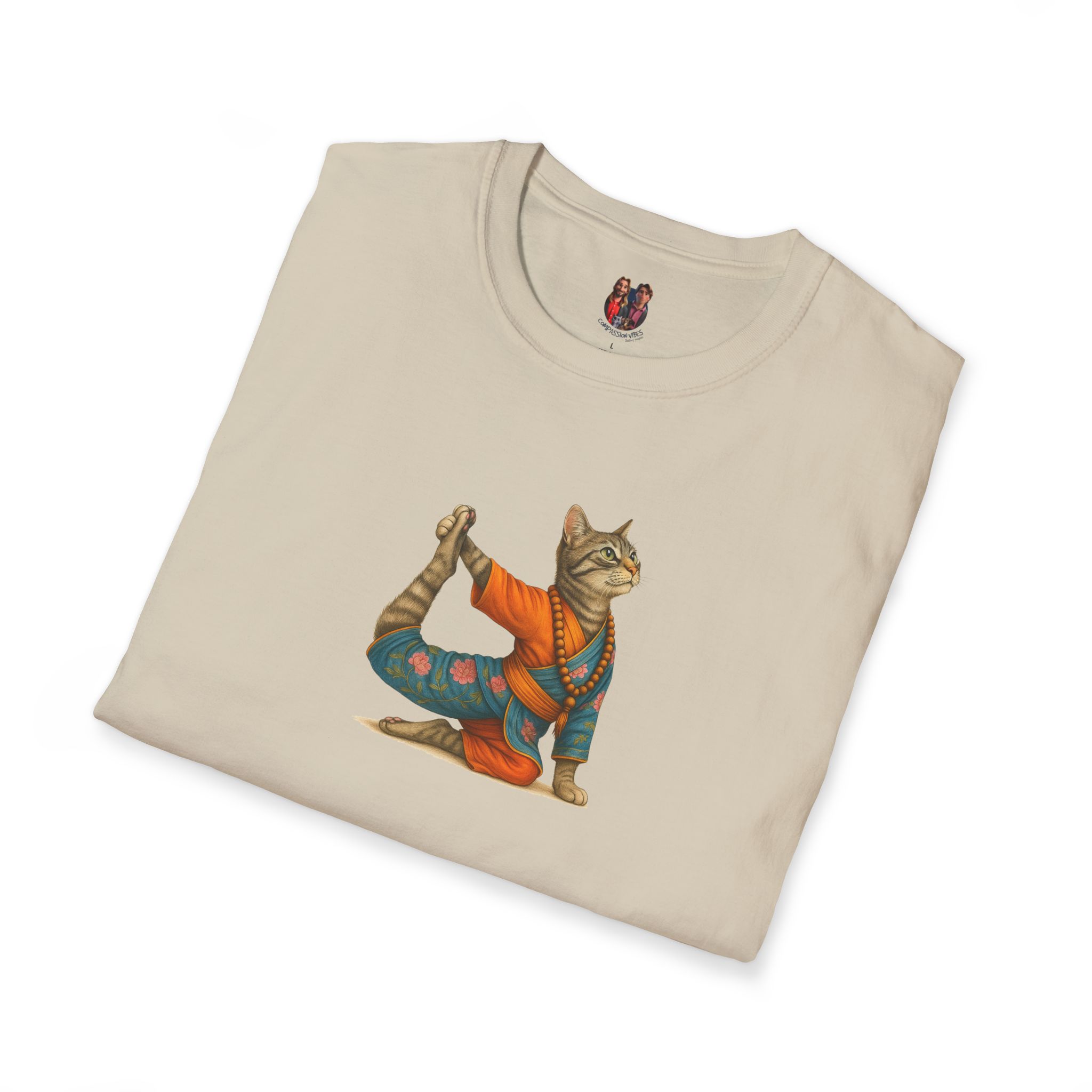 Cat Graphic tee yoga top Kitten meditation vintage tshirt mindfulness clothing funny tshirt - Image 7