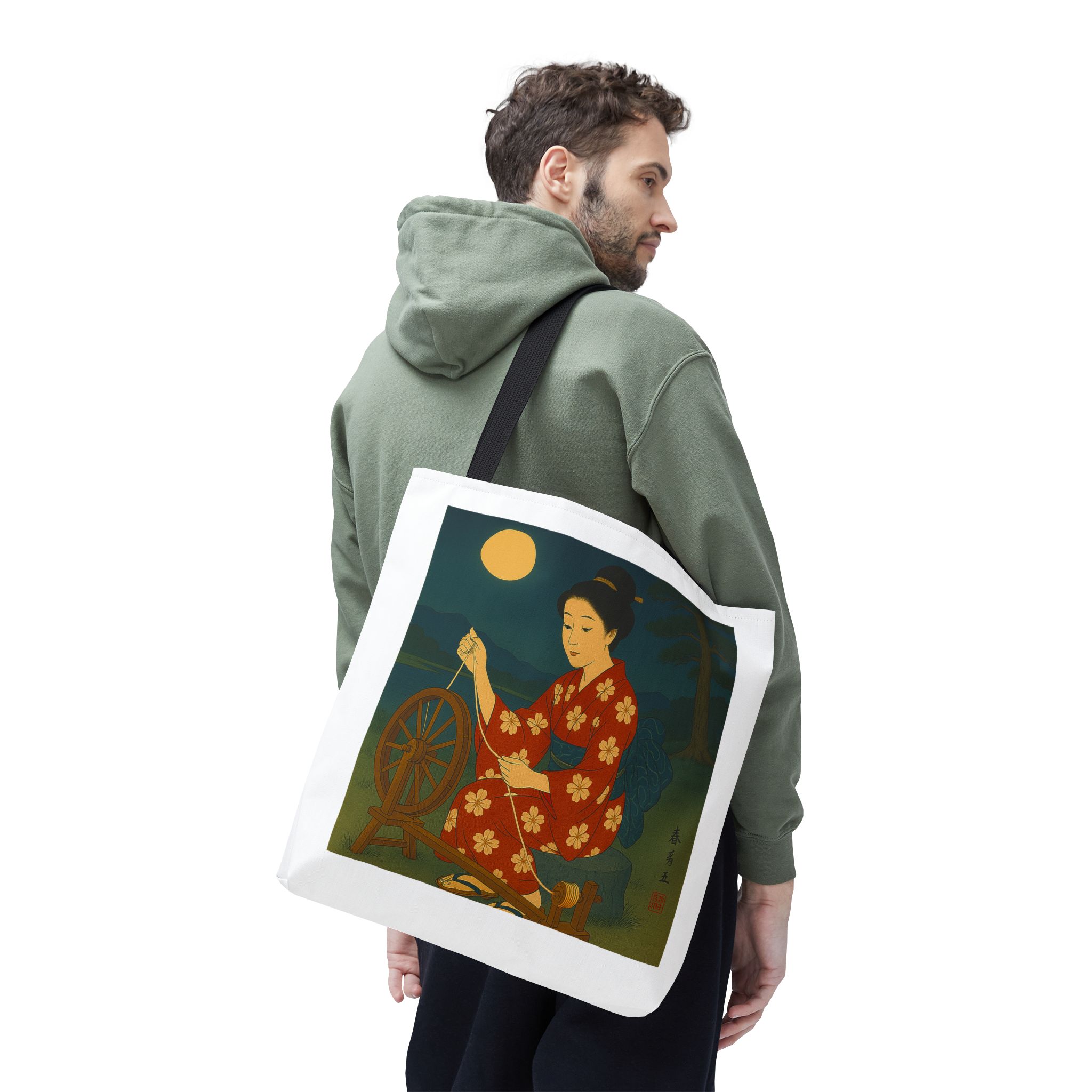 Japan shopping bag retro artistic illustration with unique graphics - Image 6