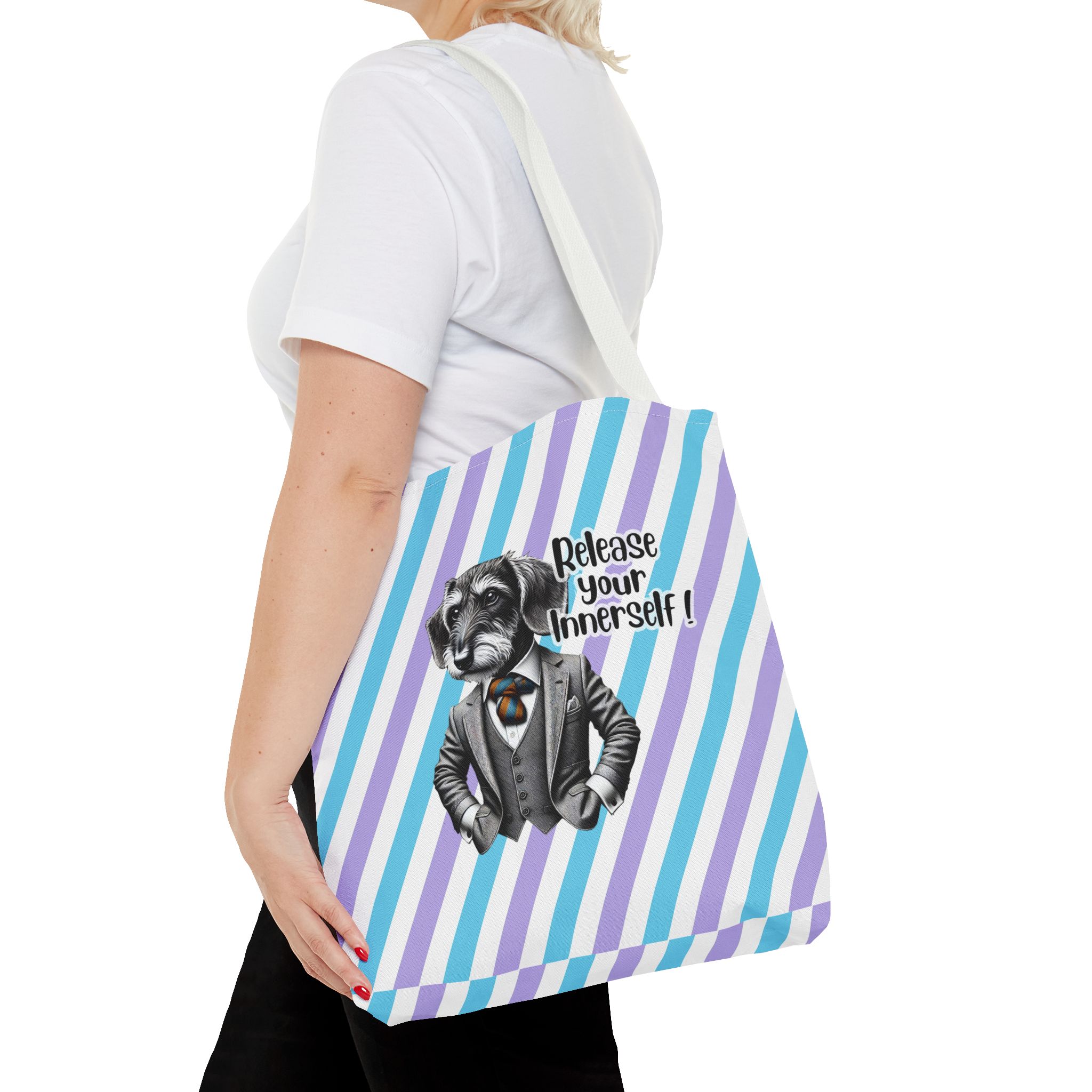 Canvas tote bag Funny tote bag Motivational vintage bag dog design cute tote bag for self confidence shoulder bag – Image 16