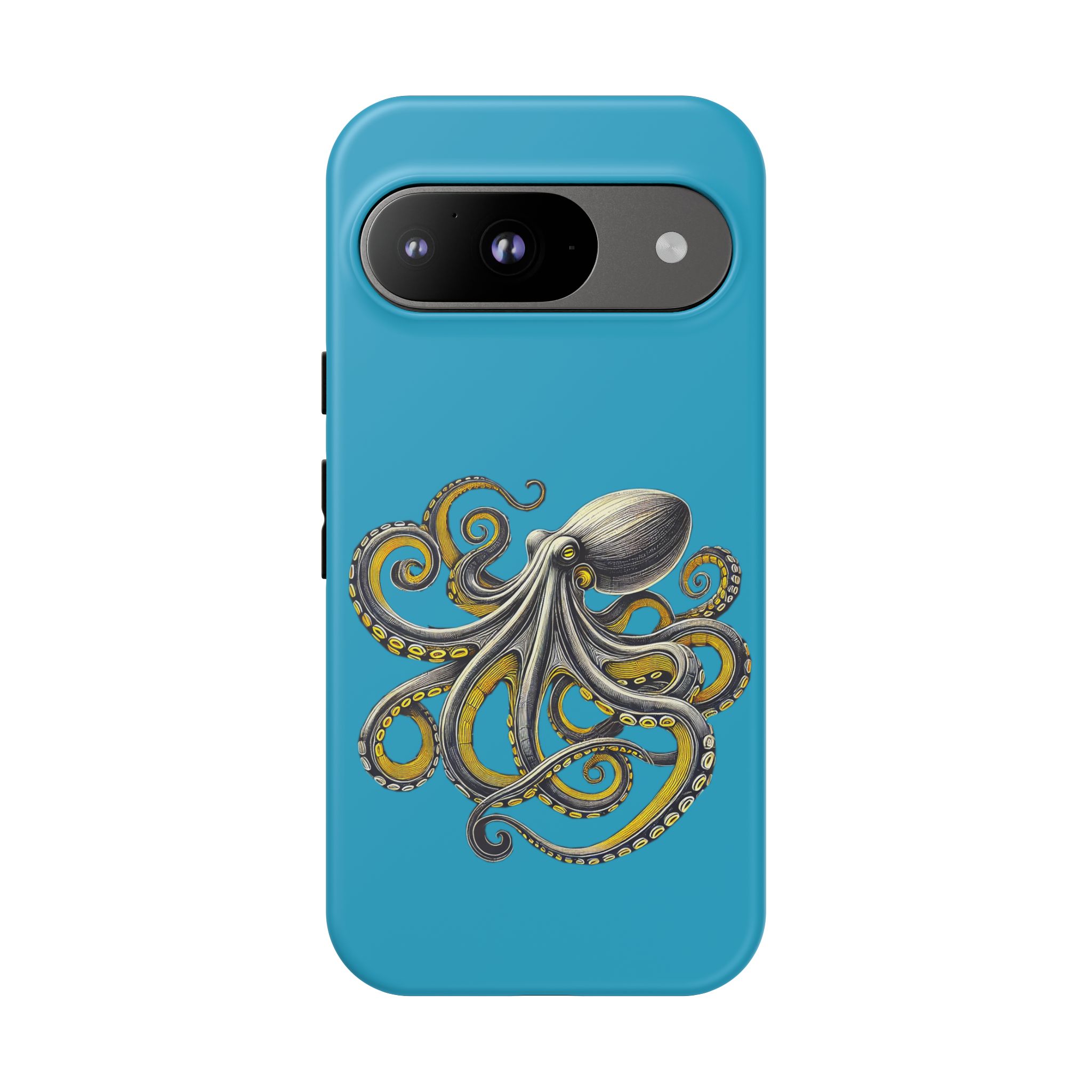 Colorful phone case design featuring an octopus with intricate details and vibrant colors.