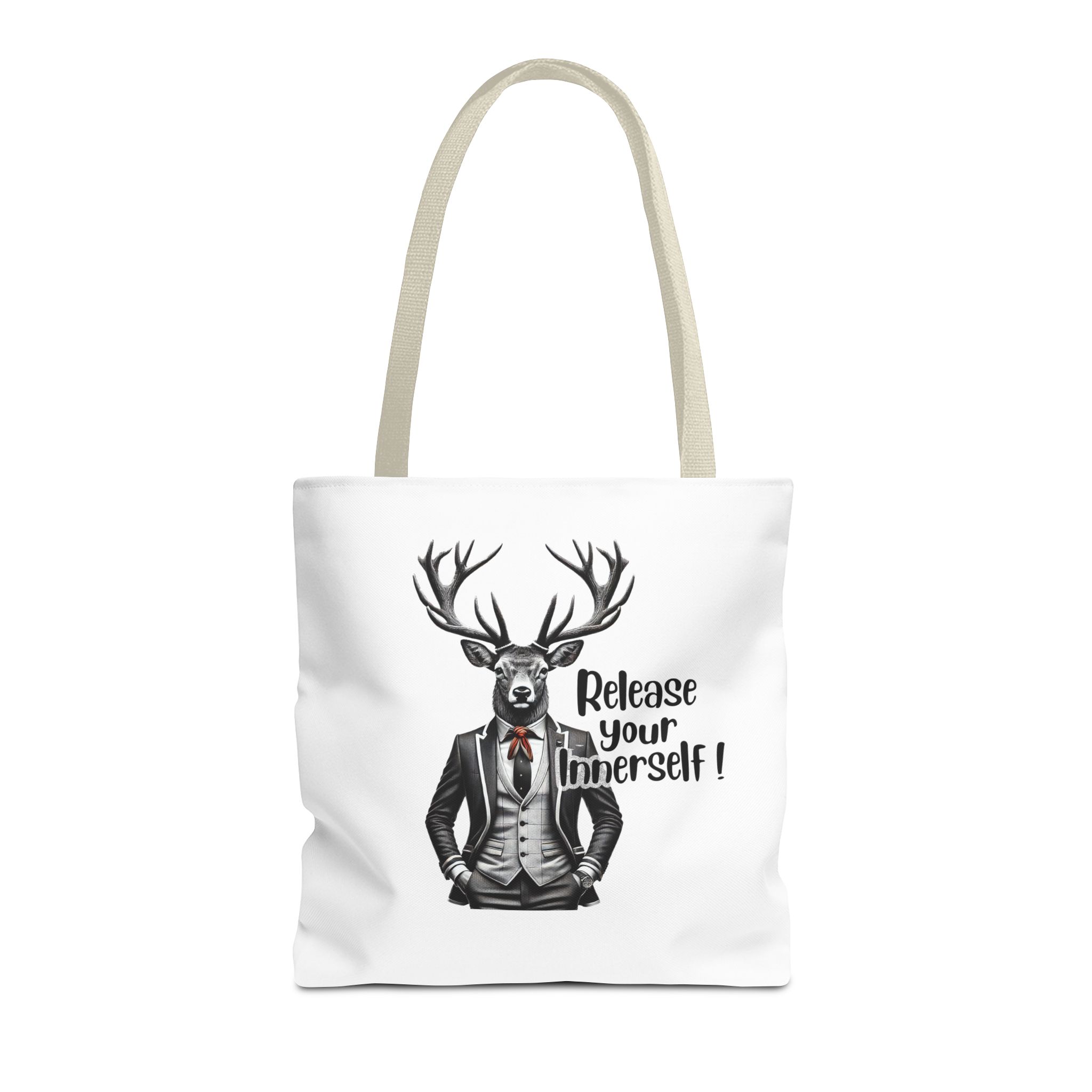 Canvas tote bag Motivational funny tote bag cool vintage bag deer design cute tote bag for self confidence shoulder bag – Image 21