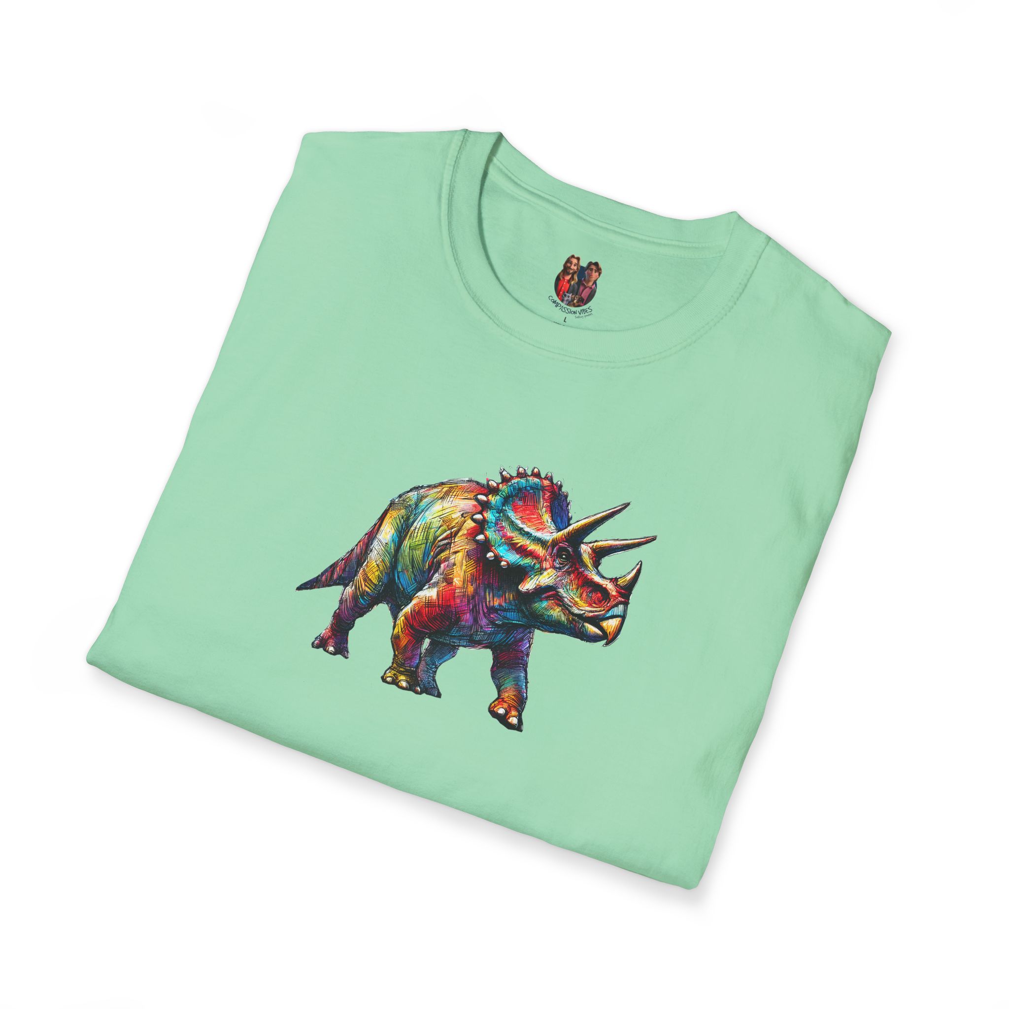 Triceratops Dinosaur tshirt - Prehistoric Graphic - Unique Dino Design Tee - Image 13