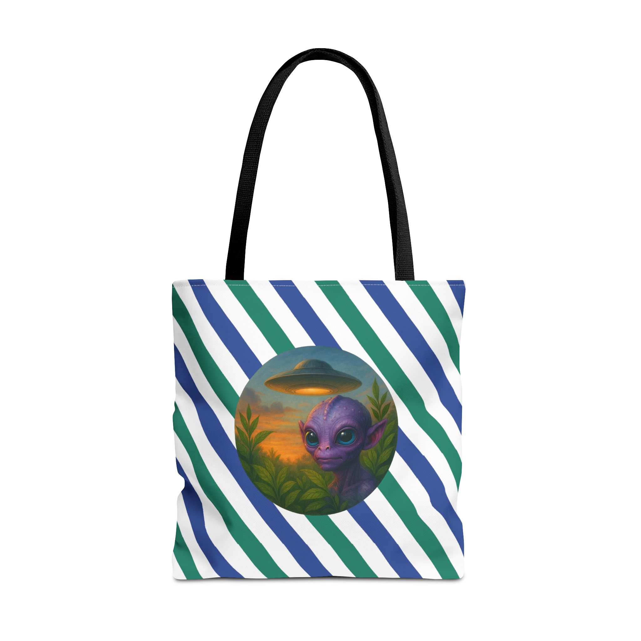 Alien shopping tote bag alien extraterrestrial whale fantasy funny retro cosmic vintage tote - Image 5