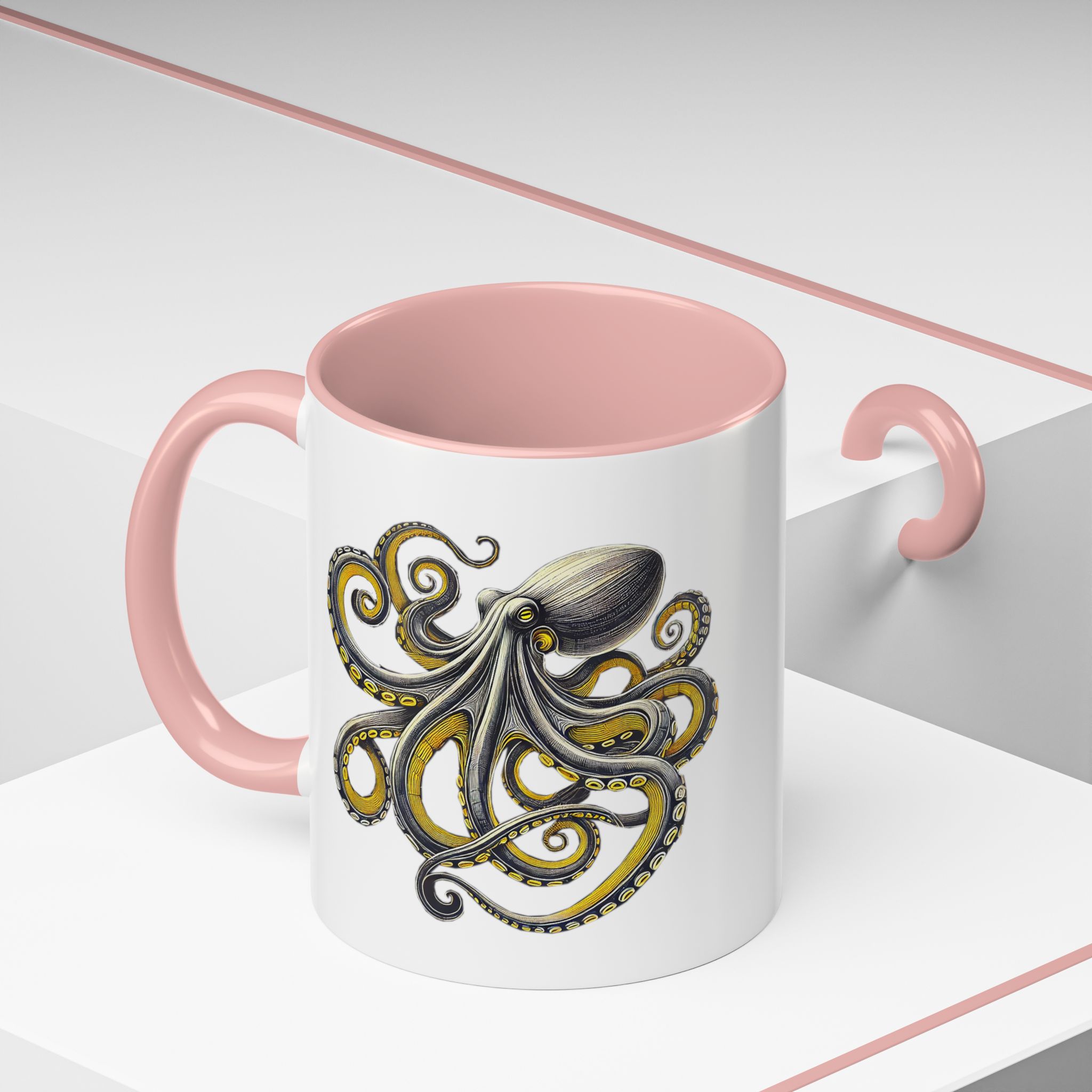 Coffee mug octopus calligraphy gift for her tea cup japan lover unique mug office accessory boho design – Image 12