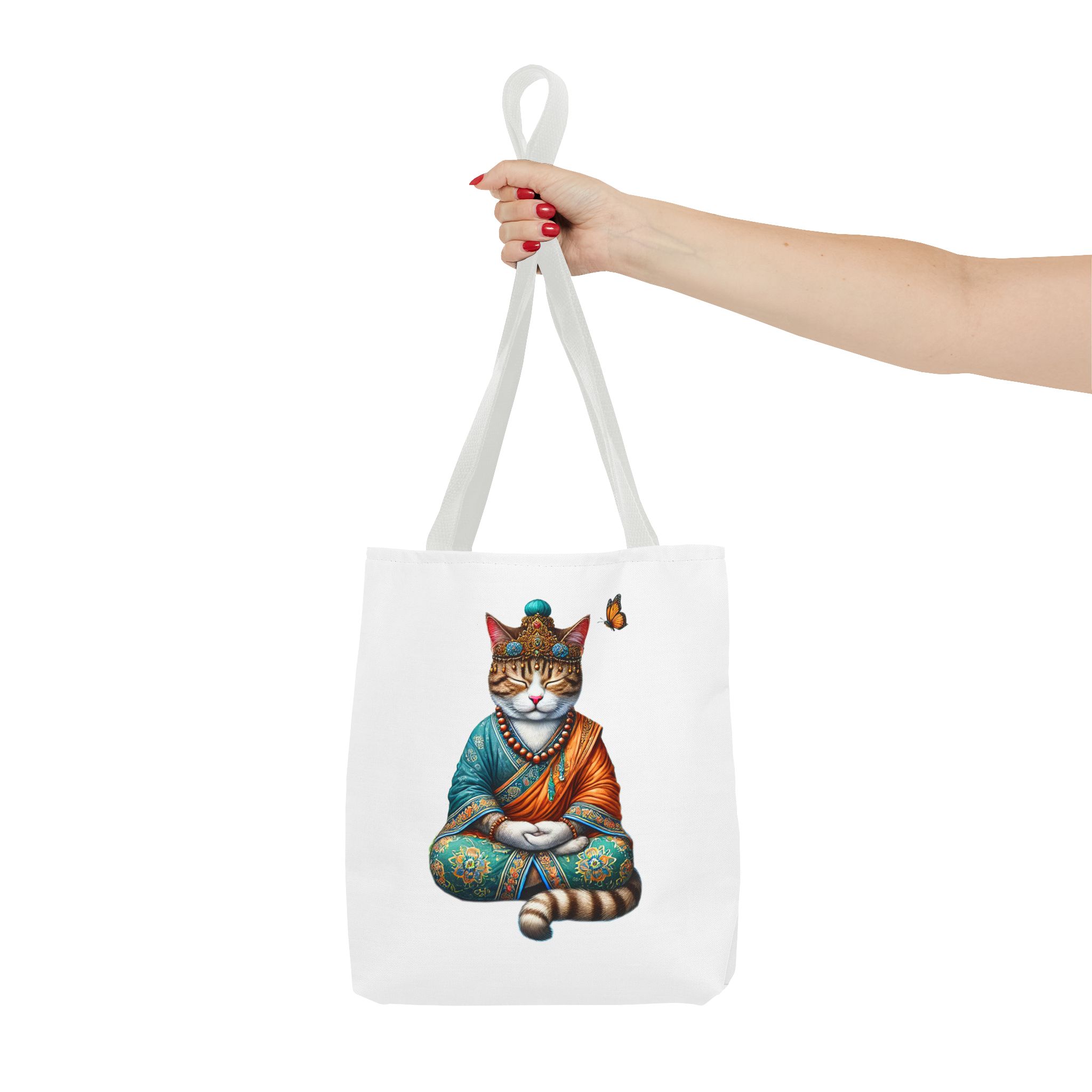 Canvas Tote bag Cat meditation handbag yoga bag vintage buddha mindfulness purse - Image 14