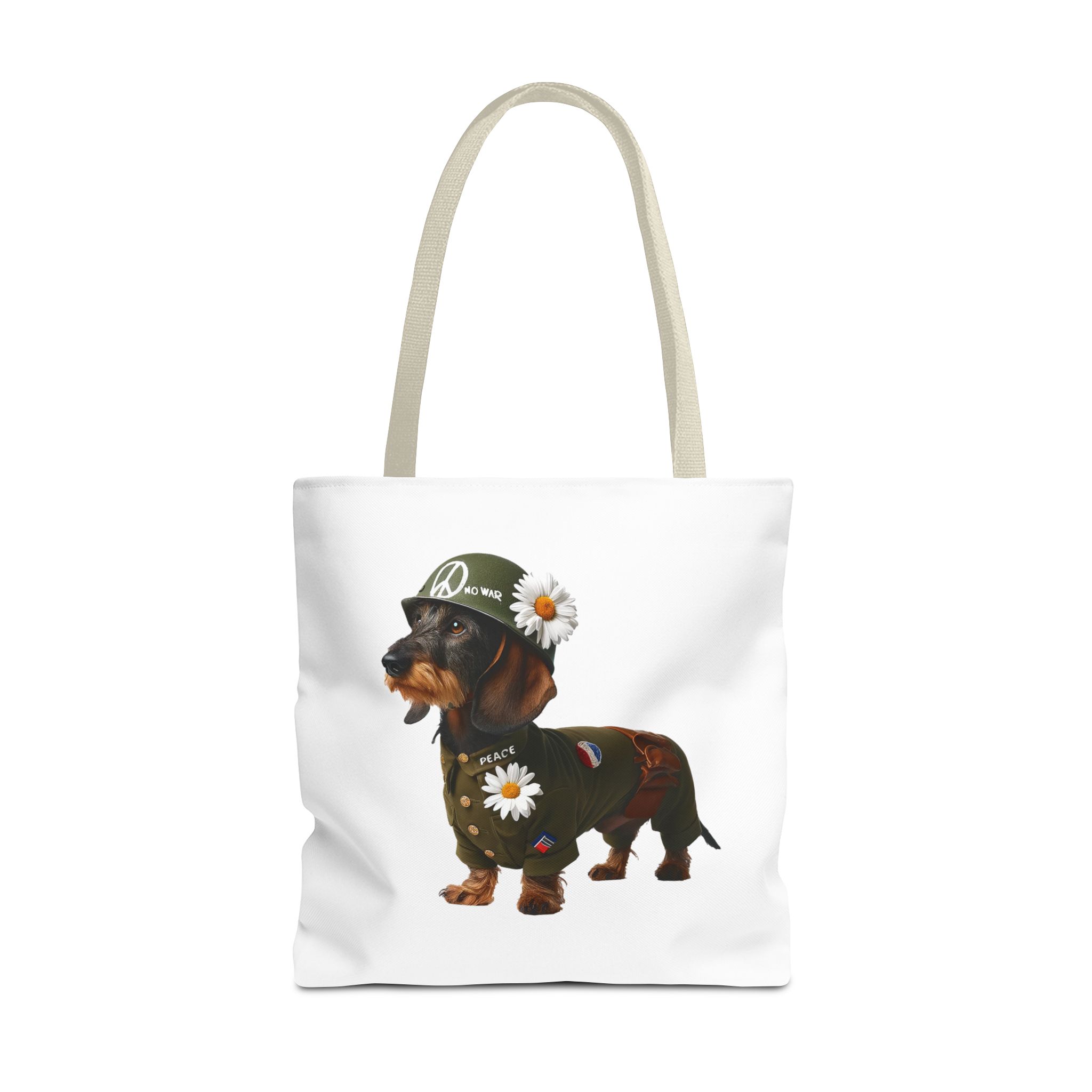 Dog Canvas tote bag dachshund cute tote bag Peace & Love Retro shoulder bag gift for her pet lover handbag dog purse puppy print – Image 23