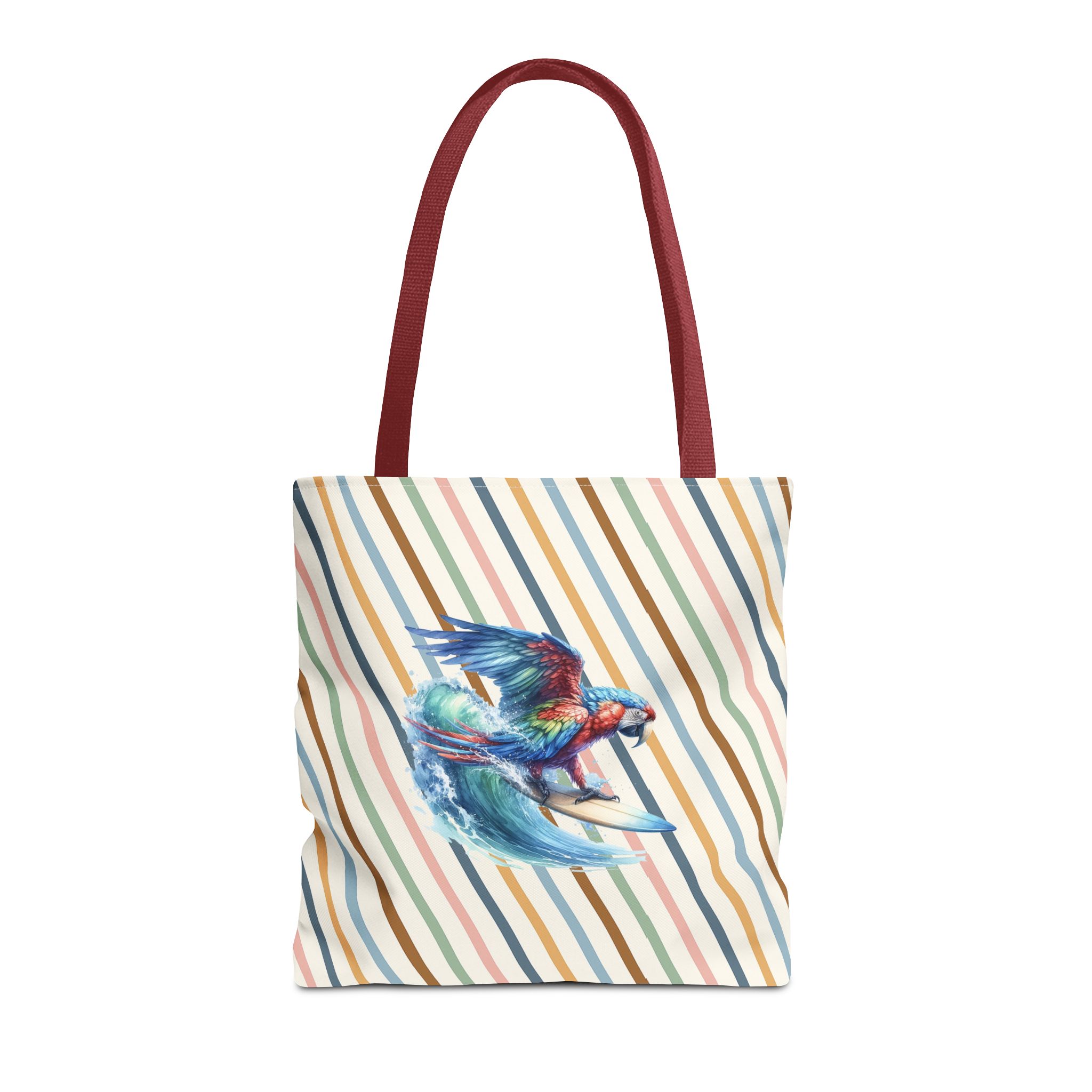 Parrot funny tote bag surf cute tote bag boho Bird surfer canvas tote bag gift for her free spirit shoulder bag cool handbag – Image 9