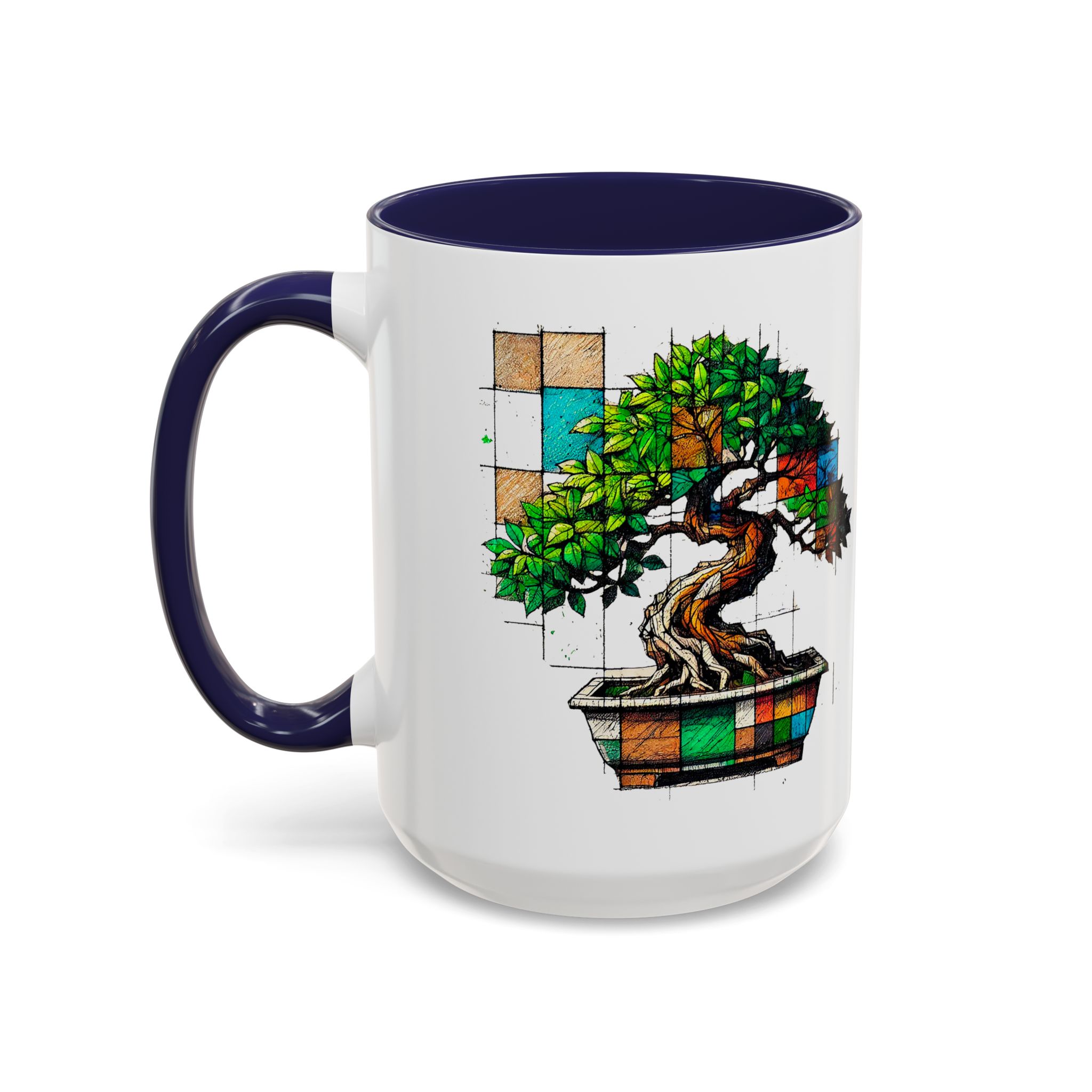 Bonsai mug zen nature style with original graphic pattern and cozy touch - Imagen 22
