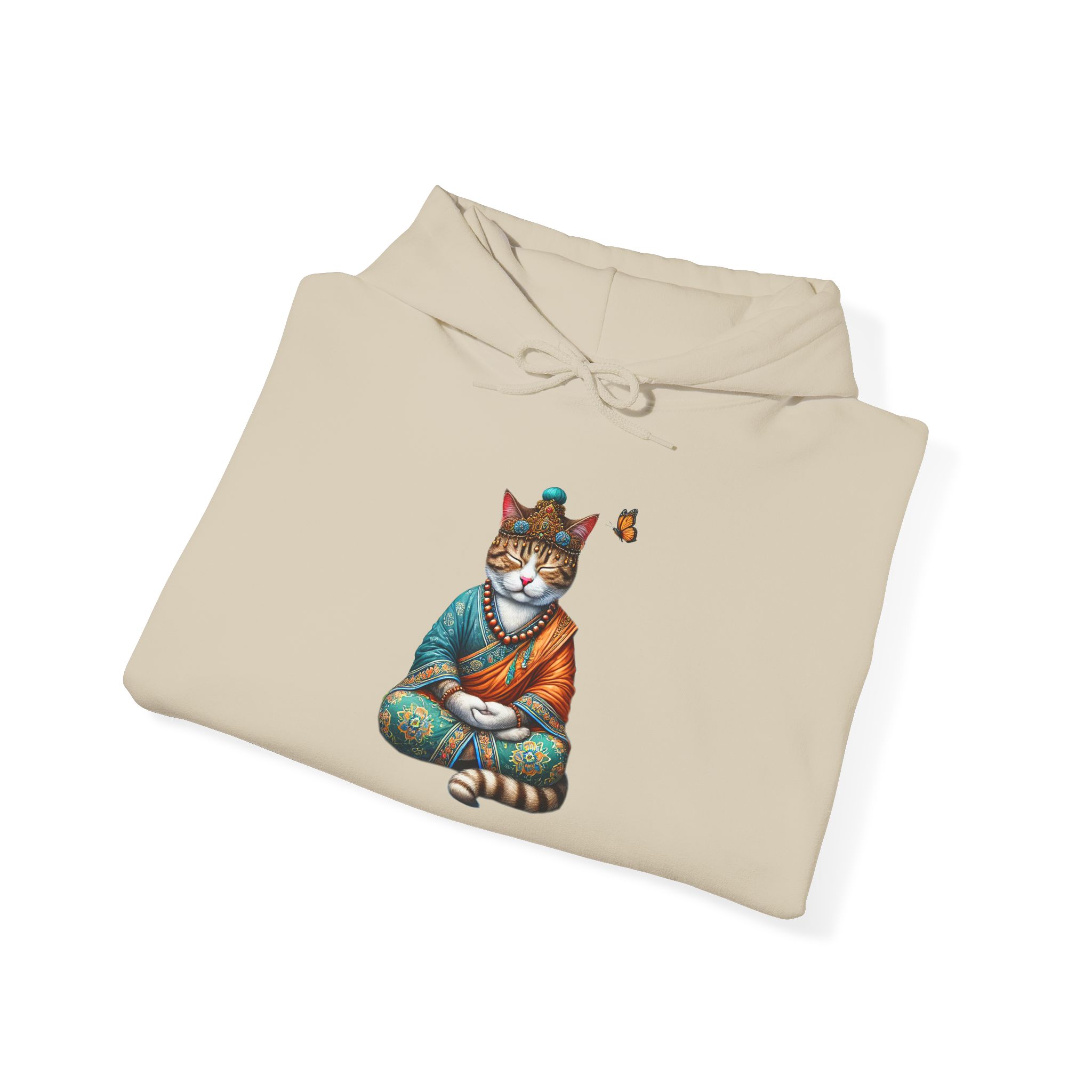 Cat Meditation Hoodie – Boho Cat Hoodie – Kitty Yoga Hoodie spiritual print - Image 9