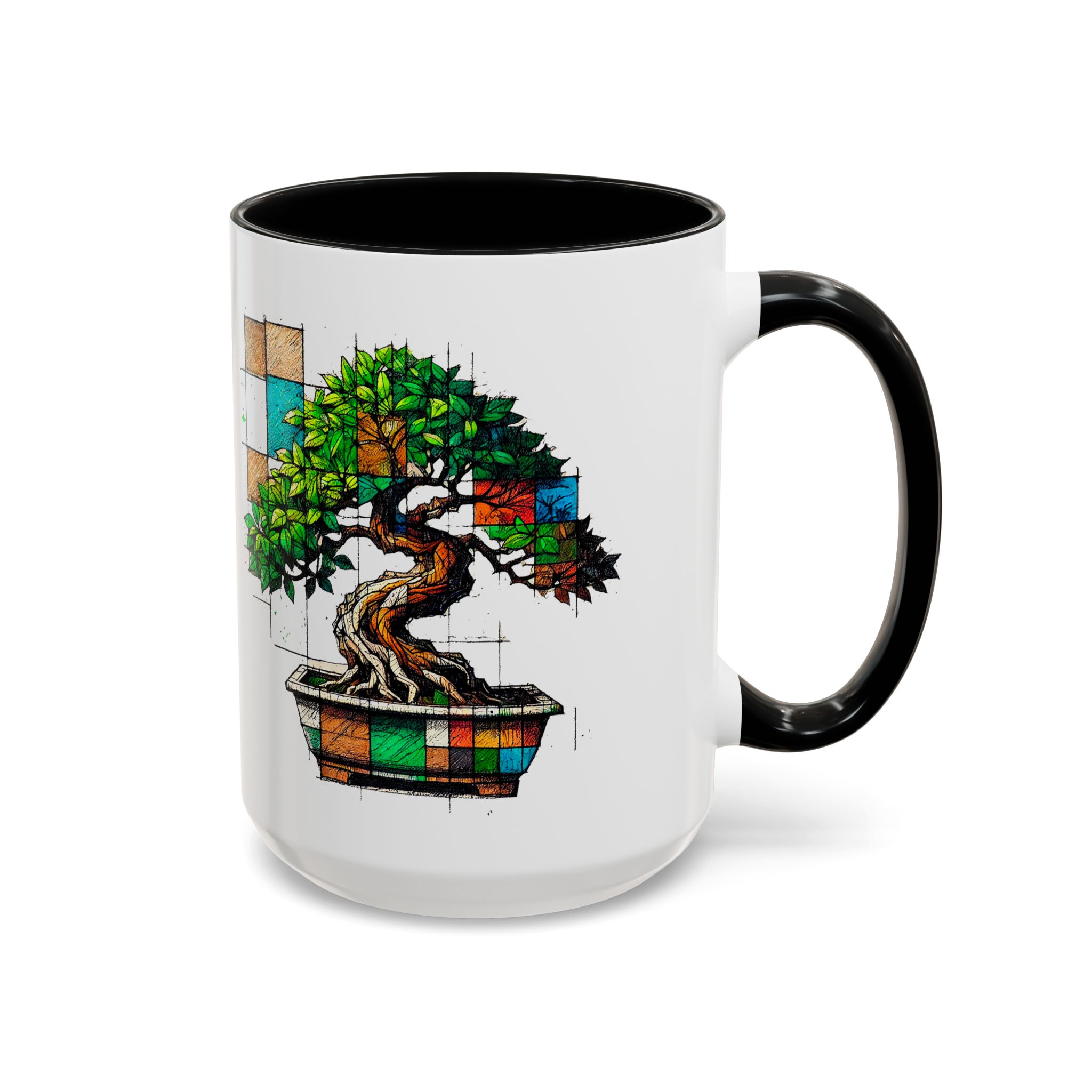 Bonsai mug zen nature style with original graphic pattern and cozy touch - Imagen 17