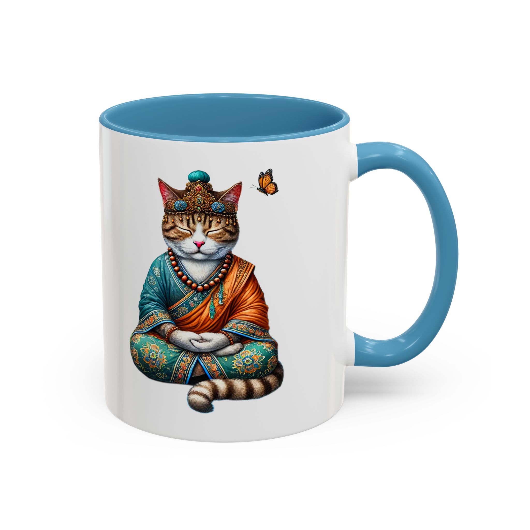 Coffee Mug meditation unique Mug cat lover tea cup yoga gift for her mindfulness accessory pet design – Image 2
