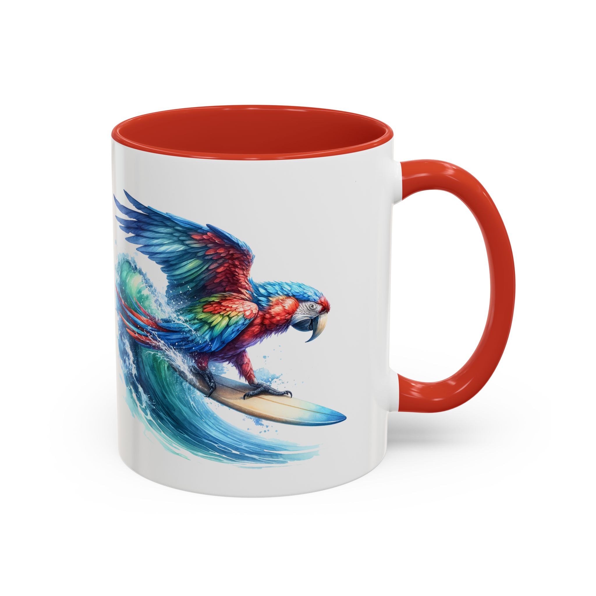 Coffee mug surf gift for her Parrot surf lover tea cup boho Mug office unique accessory nature design – Image 9