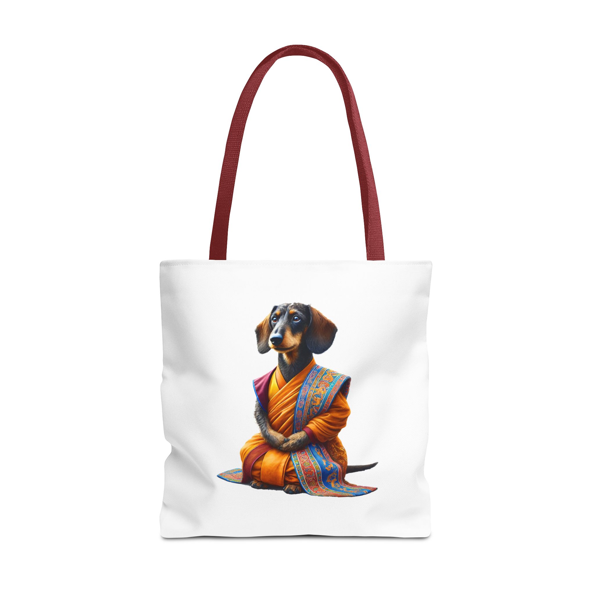 Meditation canvas tote bag Dog cute tote bag mindfulness design Dog funny gift colourful shoulder bag puppy purse – Image 11