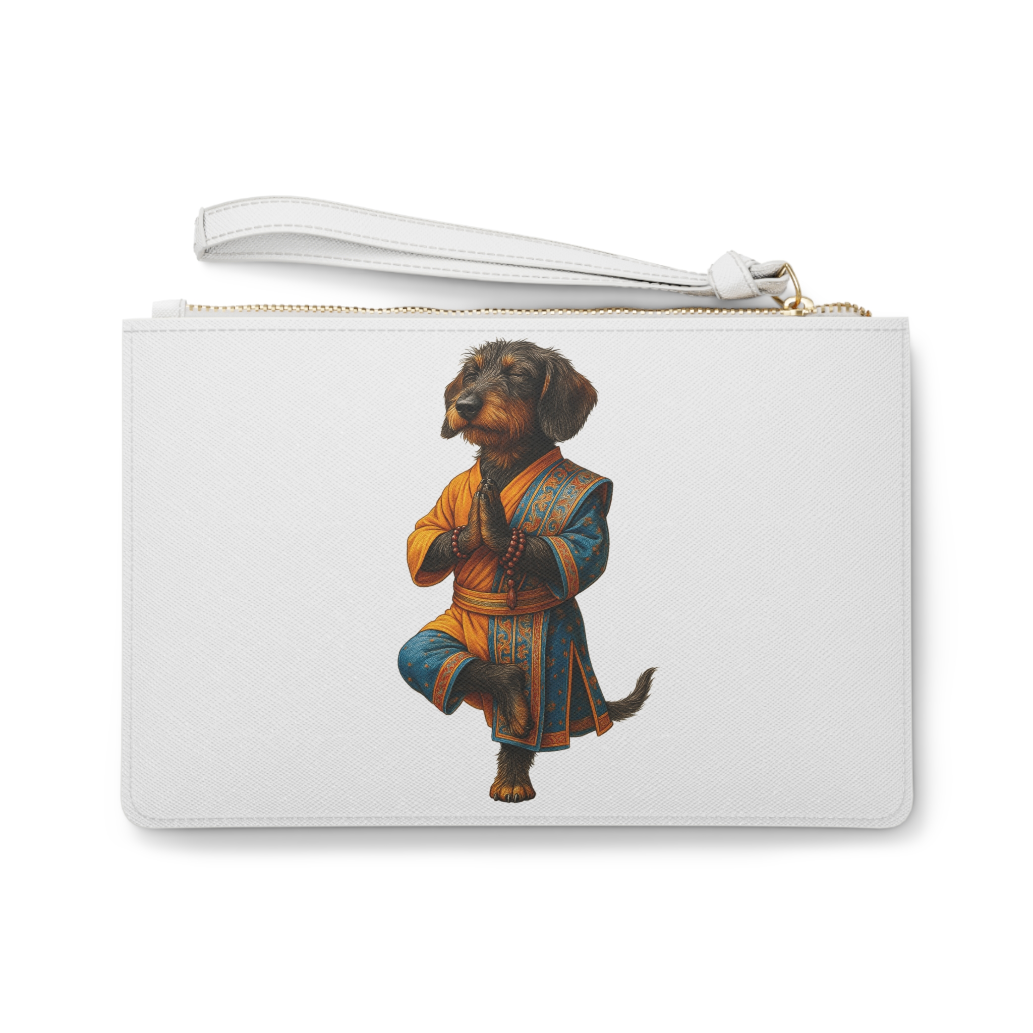 Dog Yoga Purse – Meditation Dog evening bag – Funny Dog clutch bag zen print - Image 2