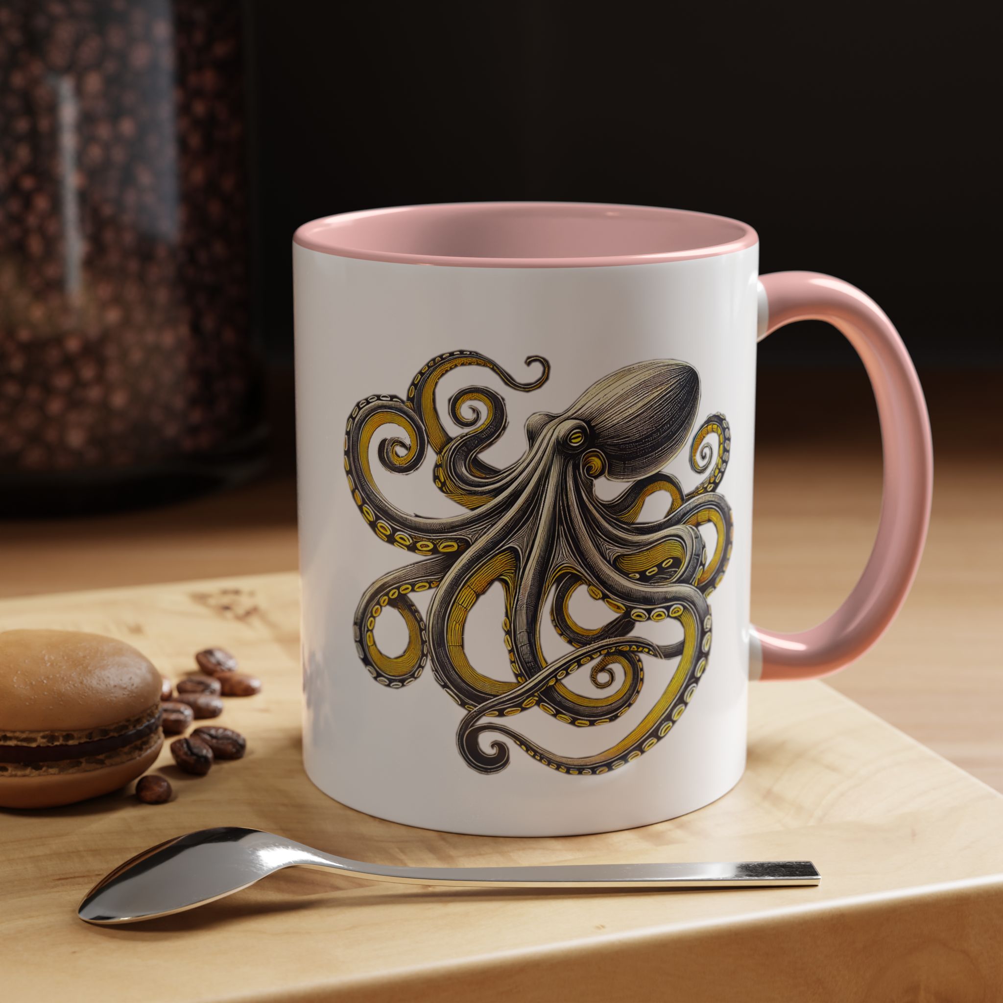 Coffee mug octopus calligraphy gift for her tea cup japan lover unique mug office accessory boho design – Image 11