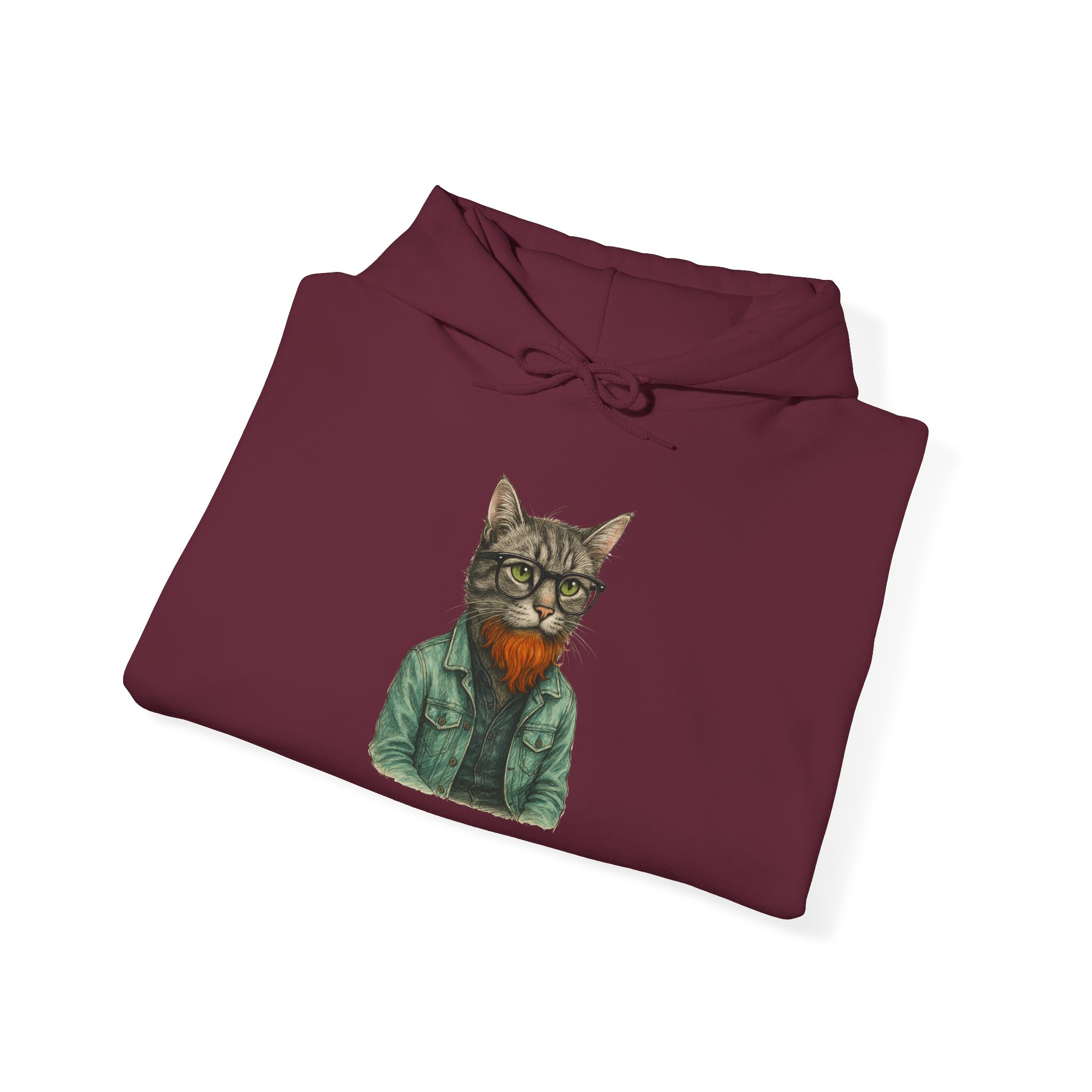 Hipster Cat Hoodie – Kitty Hoodie – Boho Cat sweatshirt hipster print - Image 13