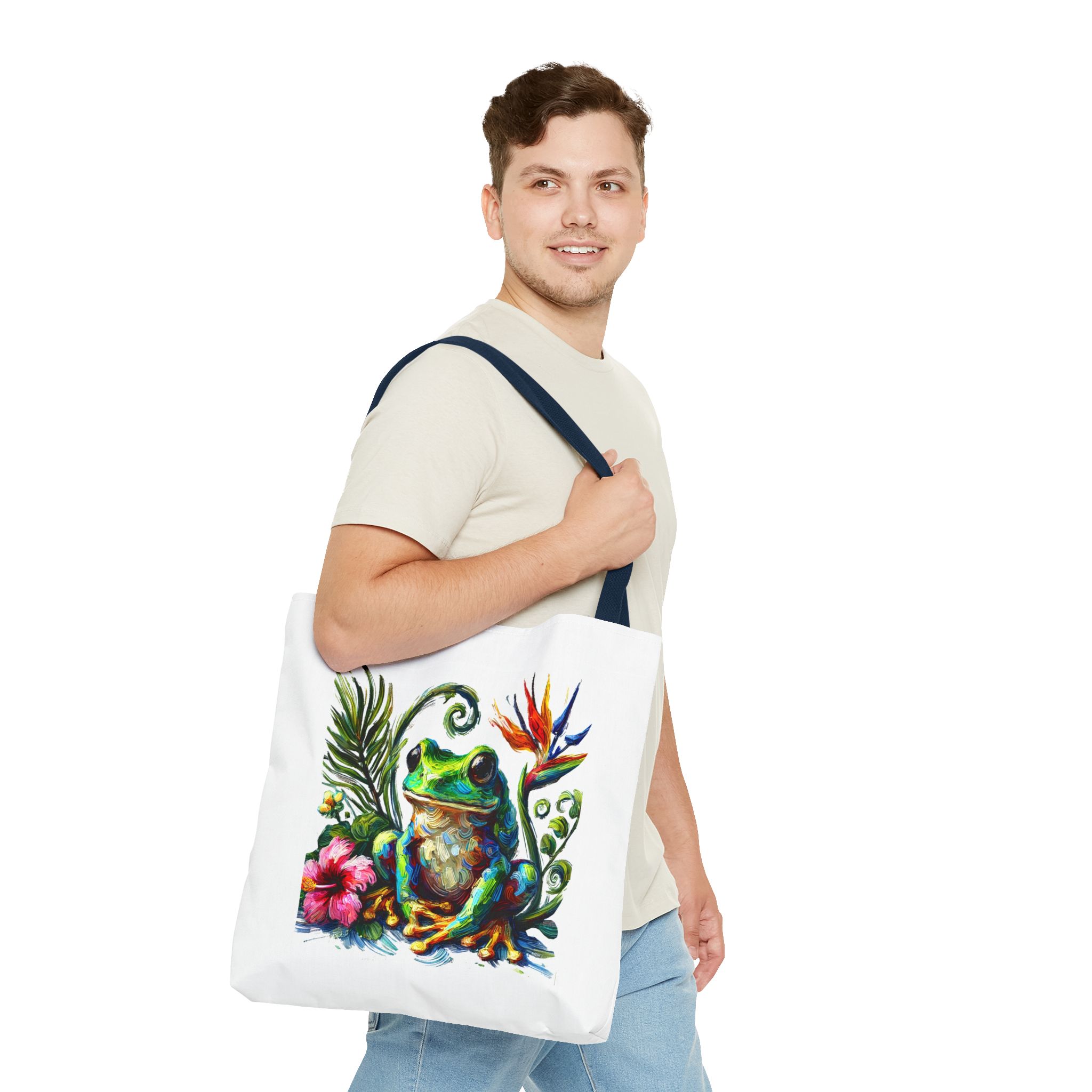 Canvas Tote bag jungle nature Bag boho clothing gift frog tropical visuals purse Handbag cool shoulder bag retro – Image 30