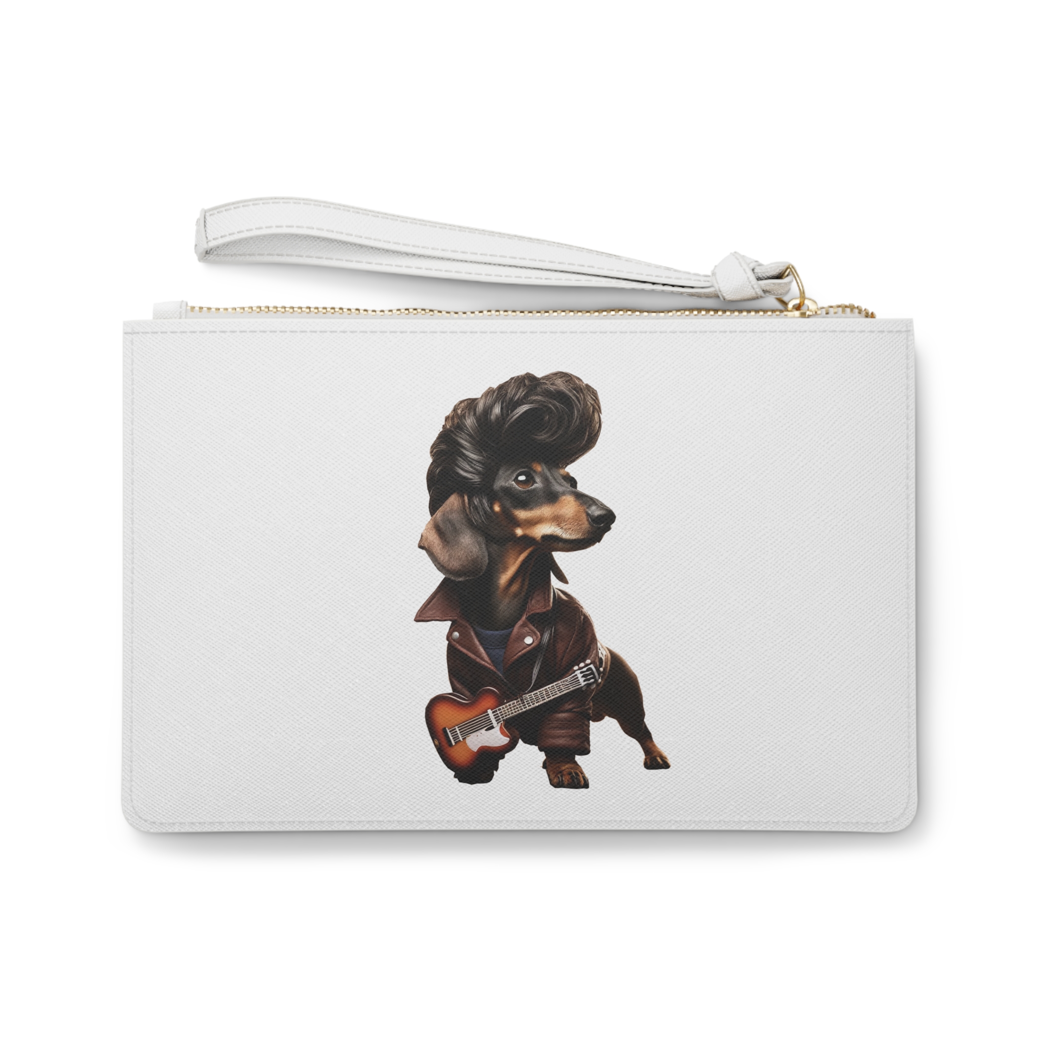 Dog Rock pouch – Guitar Dog Purse – Music Dog evening bag rock print - Image 2