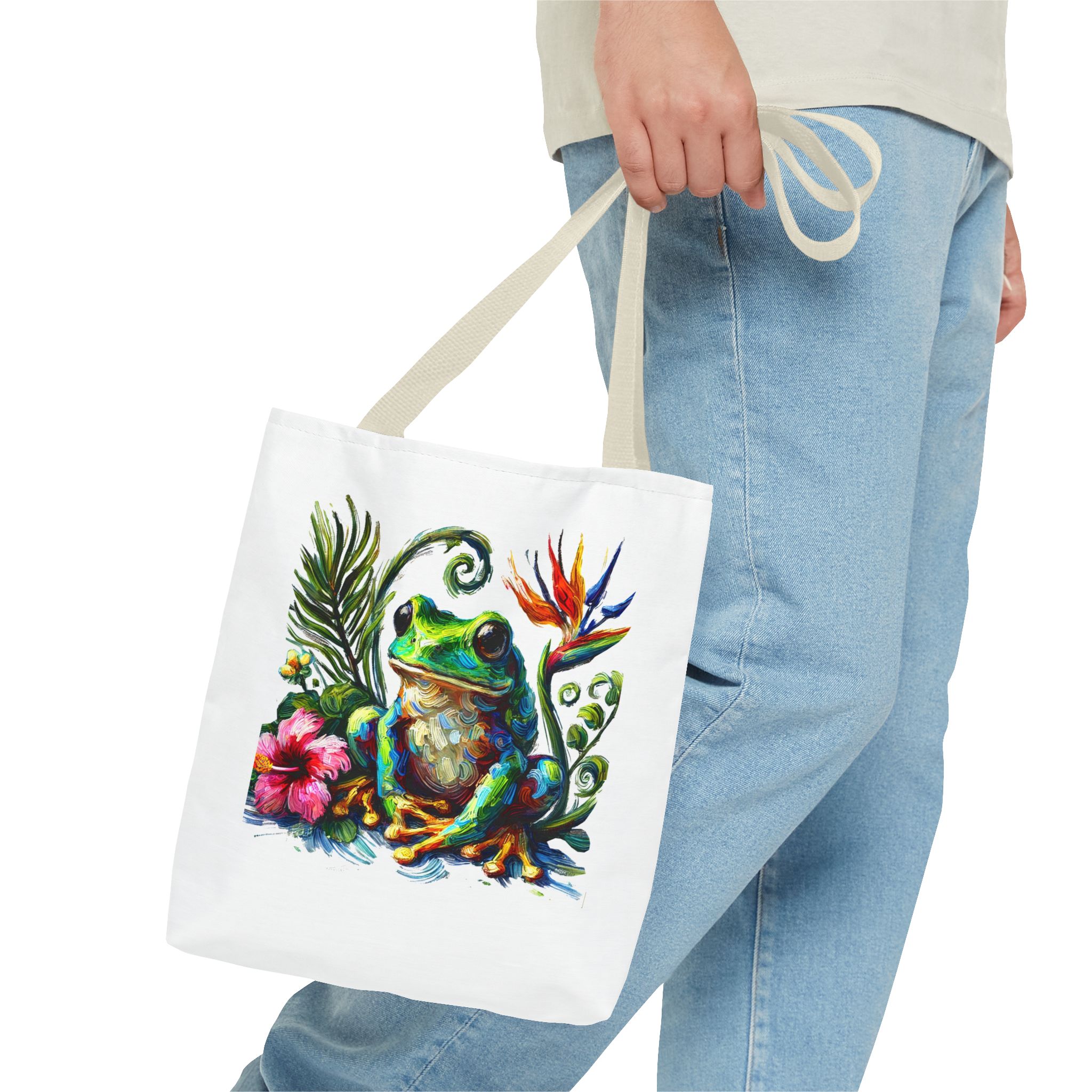 Canvas Tote bag jungle nature Bag boho clothing gift frog tropical visuals purse Handbag cool shoulder bag retro – Image 20
